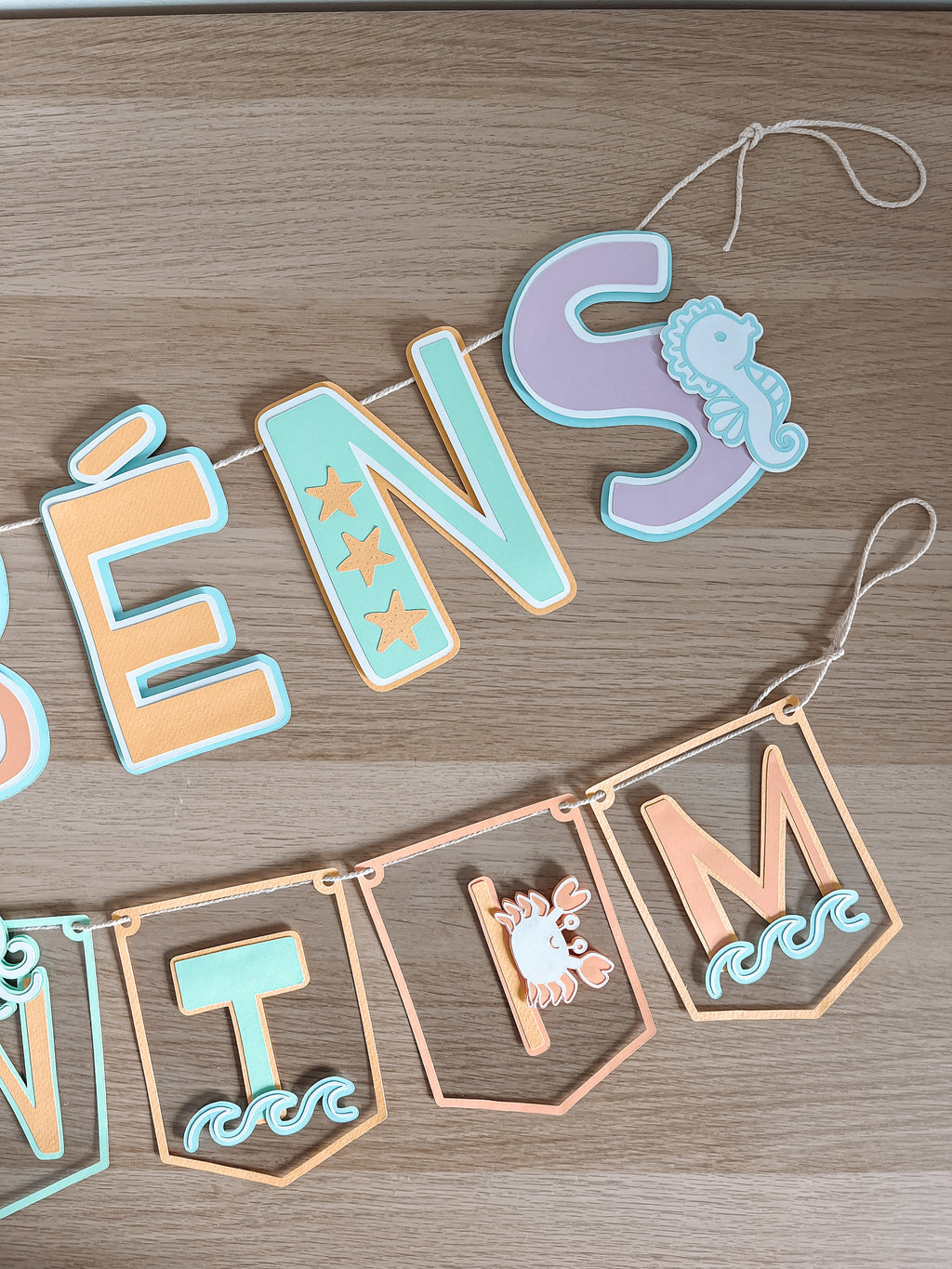 Animais do mar | Bandeirola parabéns