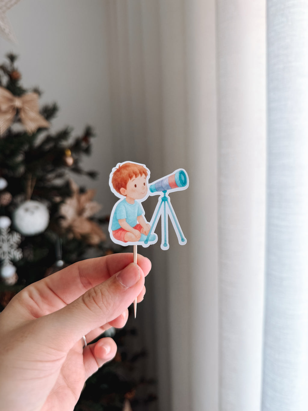 Menino na lua | mini toppers tema