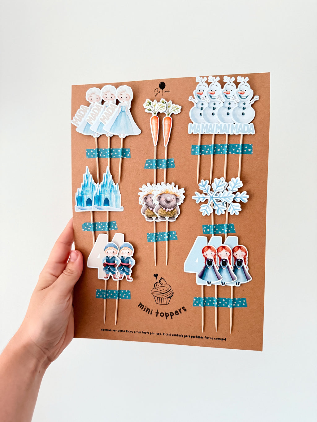 Princesas do Inverno| Mini toppers tema