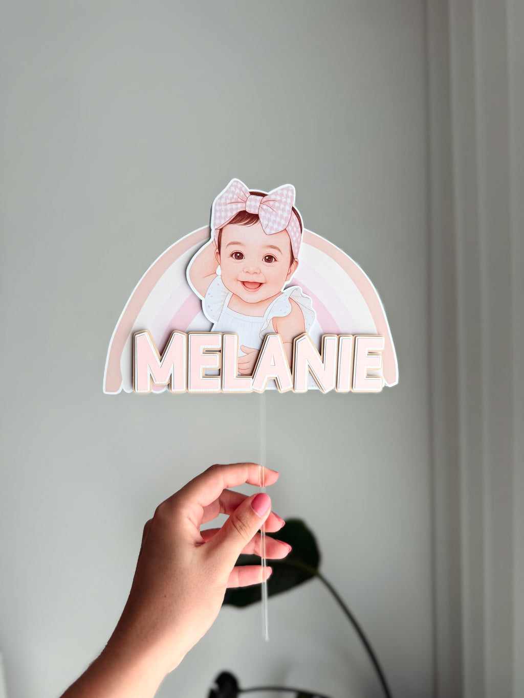 Arco íris nude | Topo de bolo premium + boneca