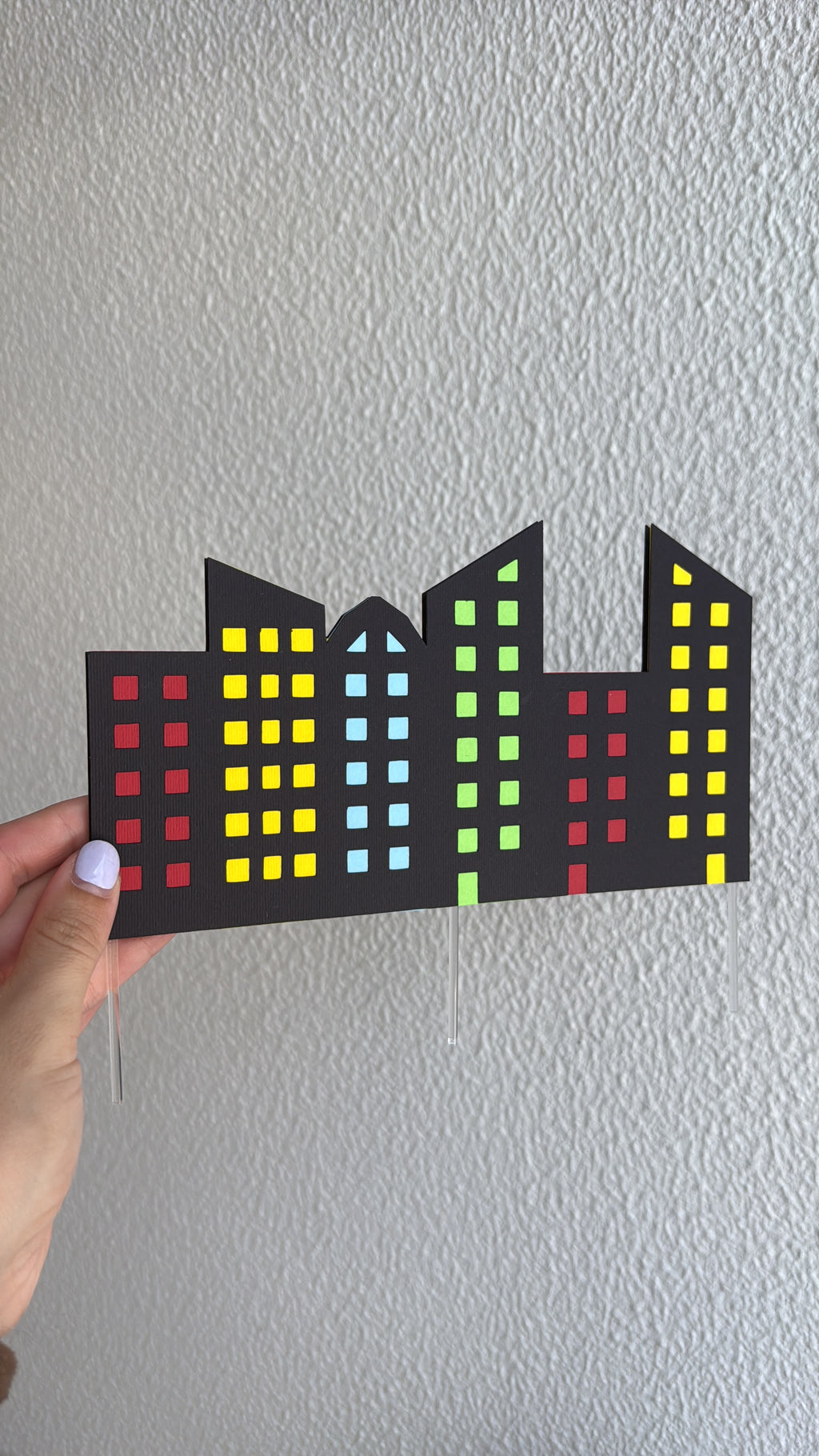 Spider | Topo de bolo nome + prédios