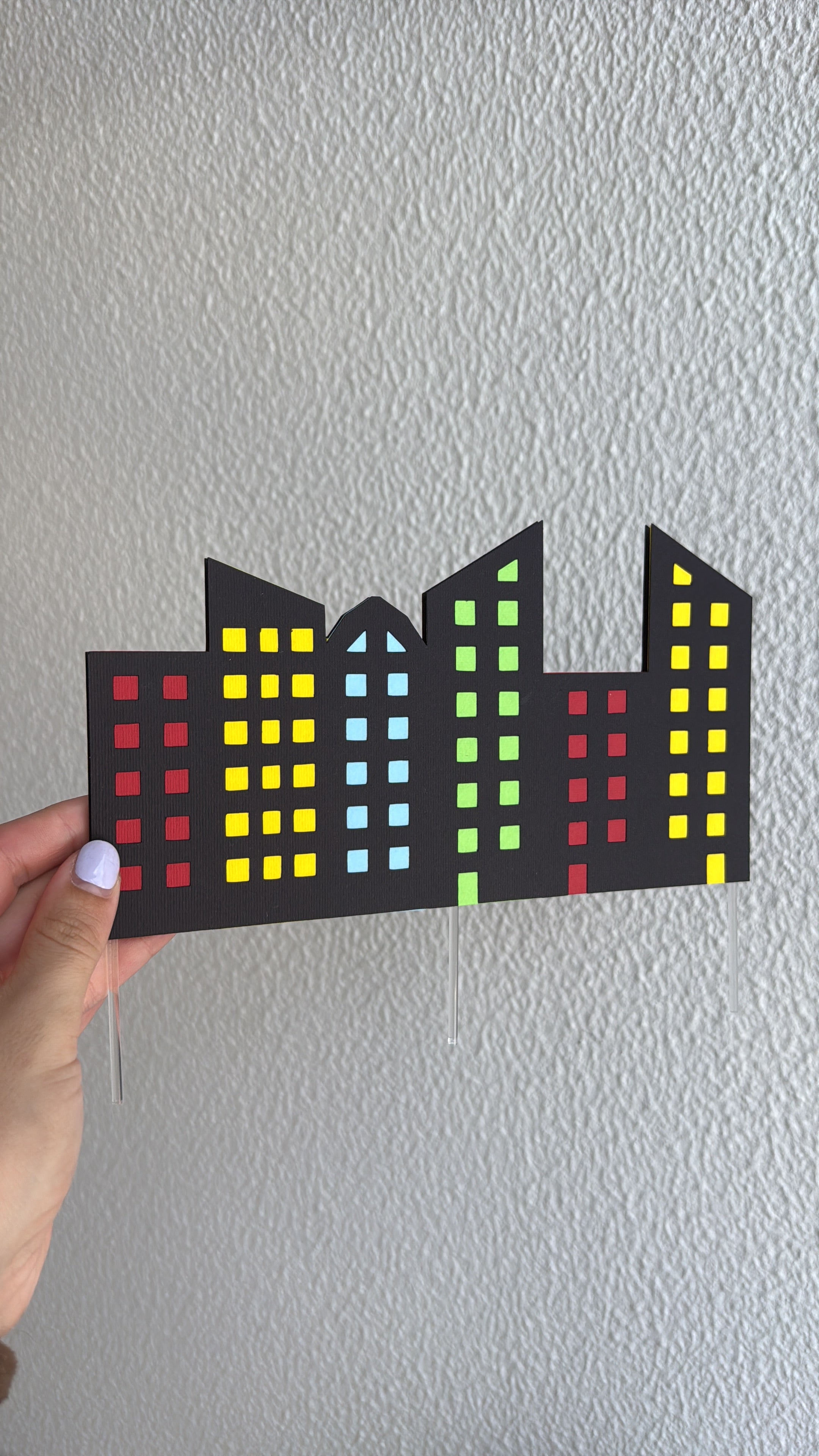 Spider | Topo de bolo nome + prédios