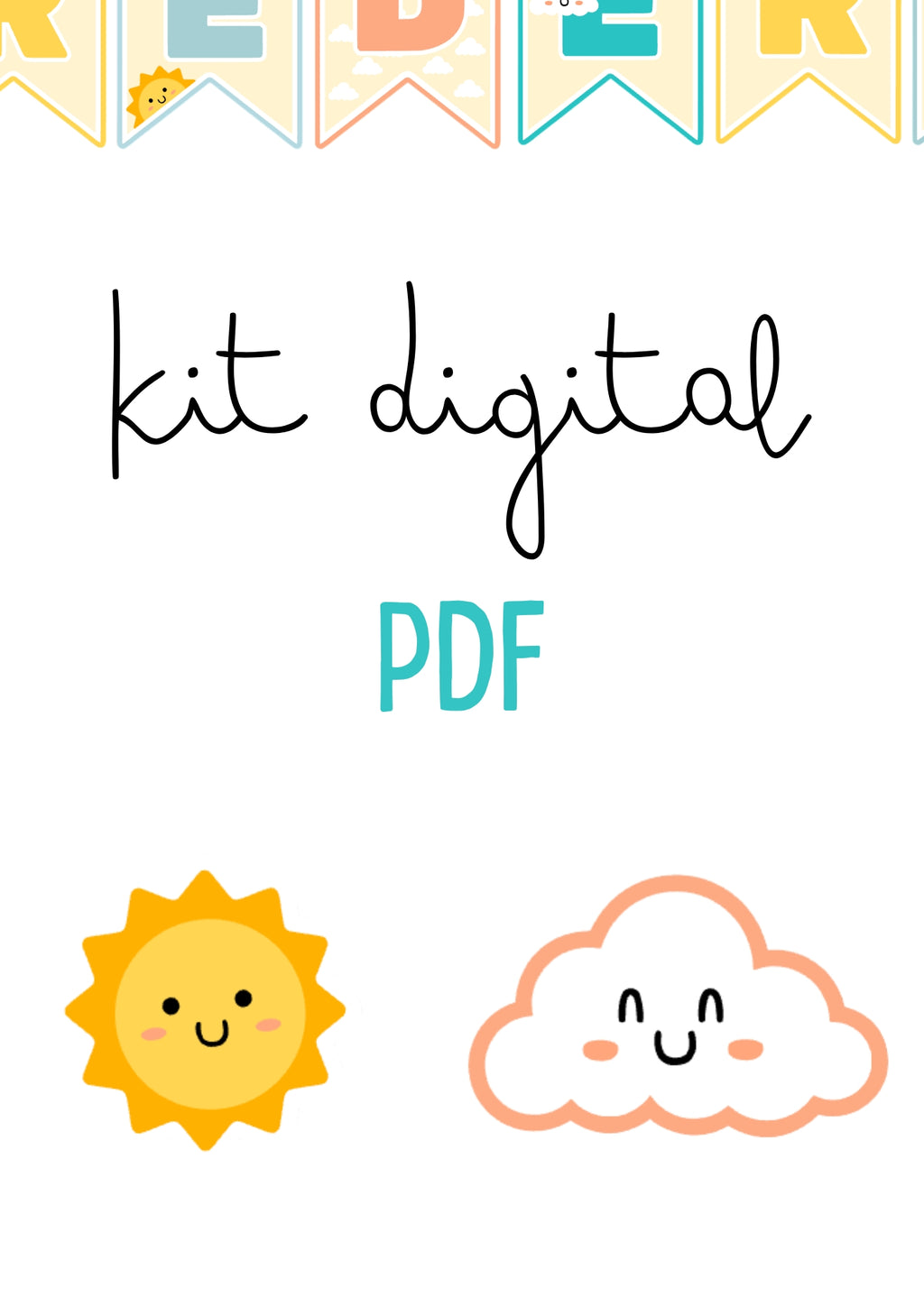 Sol e nuvens fofos - KIT DIGITAL (PDF)