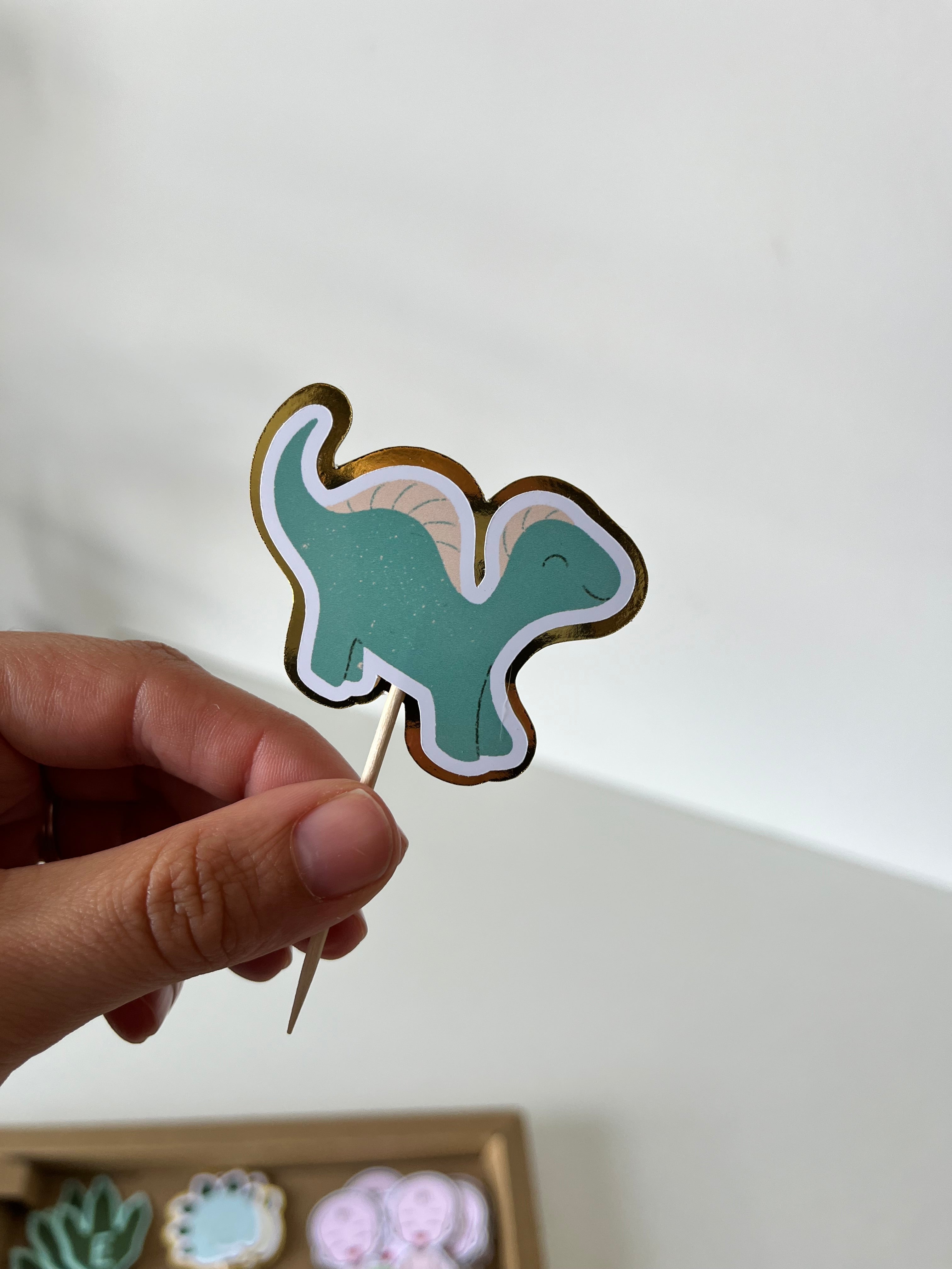 Dinossauros felizes | Mini toppers tema