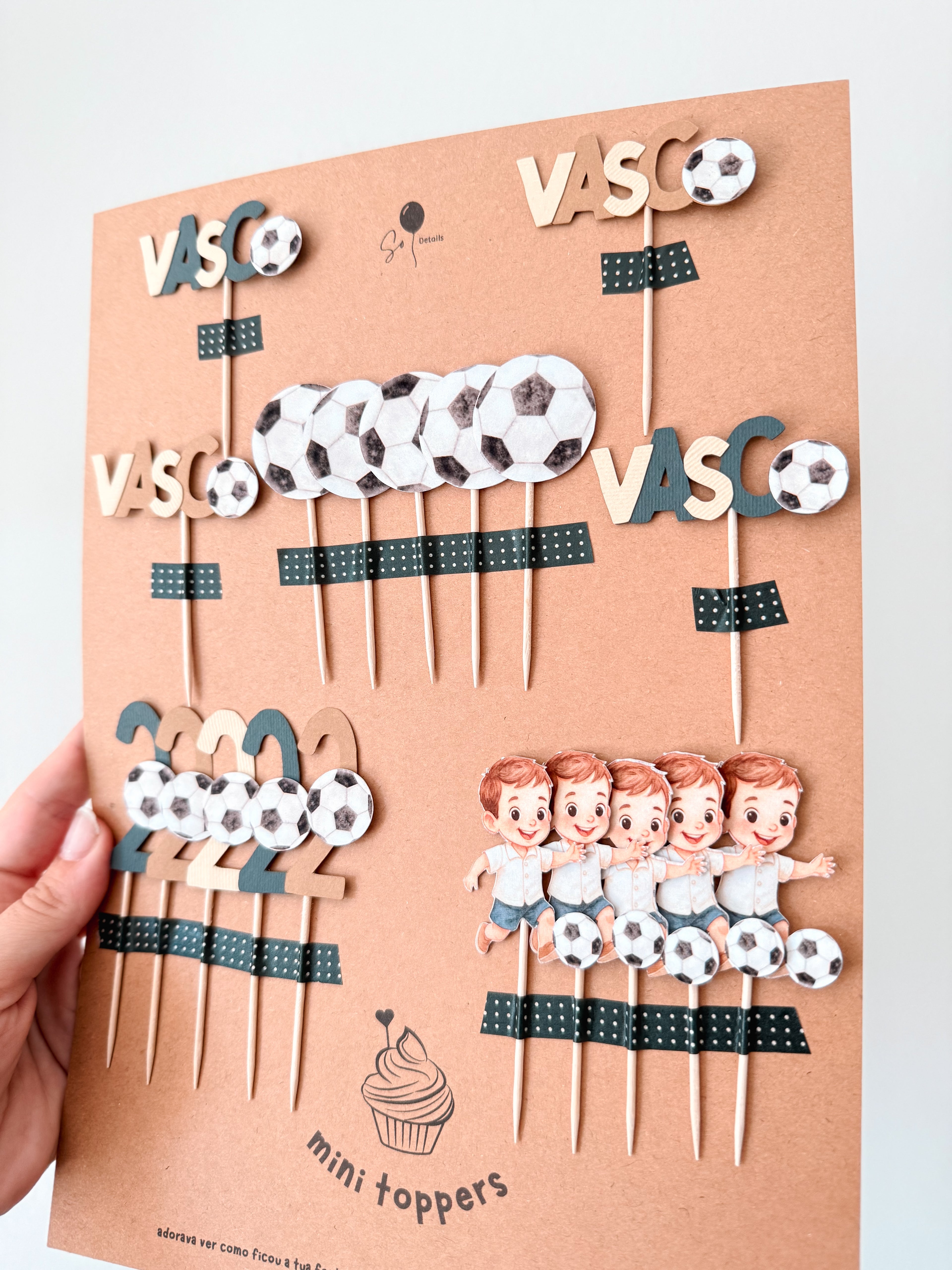 Futebol aquarela | Mini toppers mix