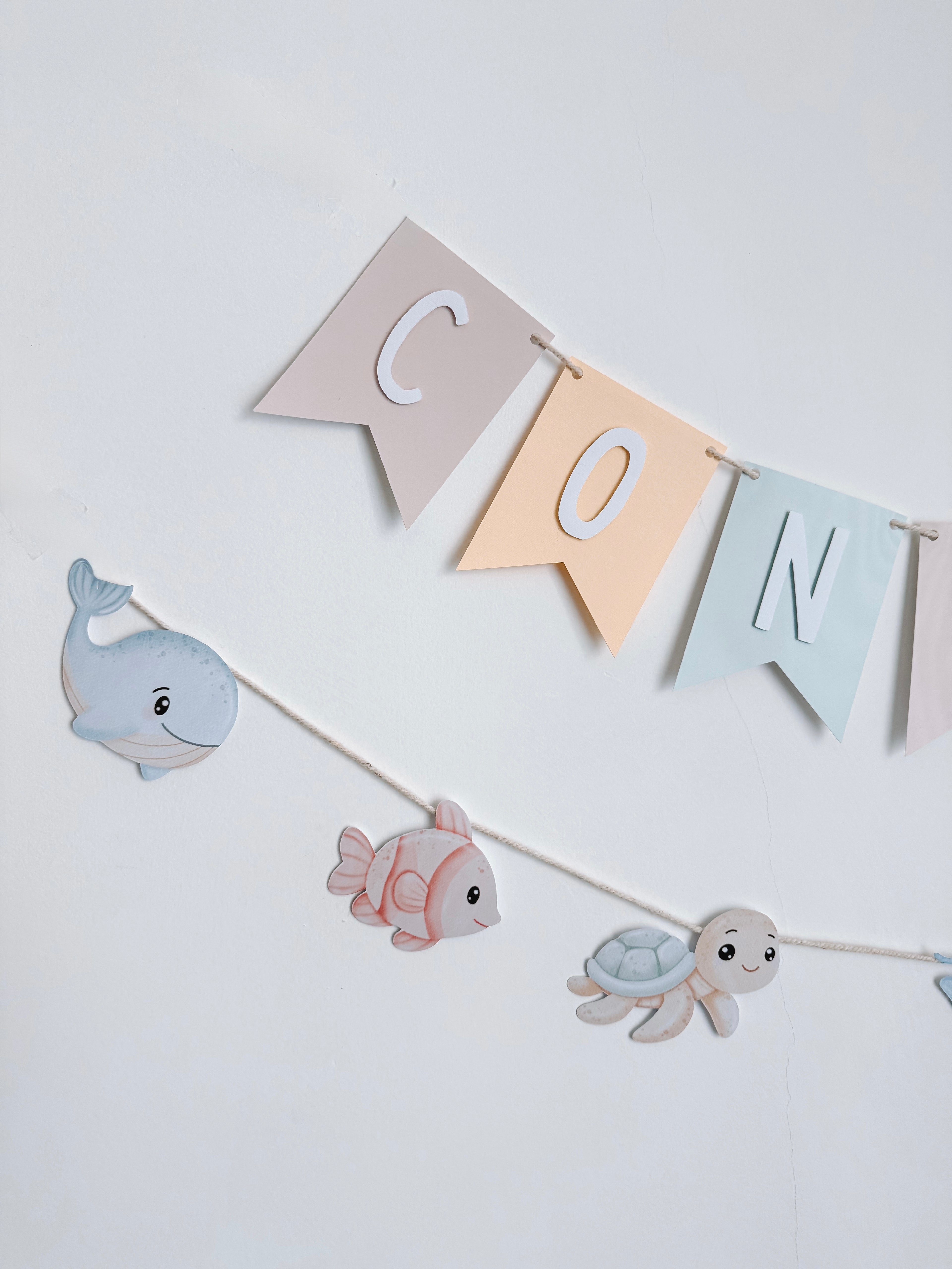 Animais do mar aquarela | Bandeirola tema