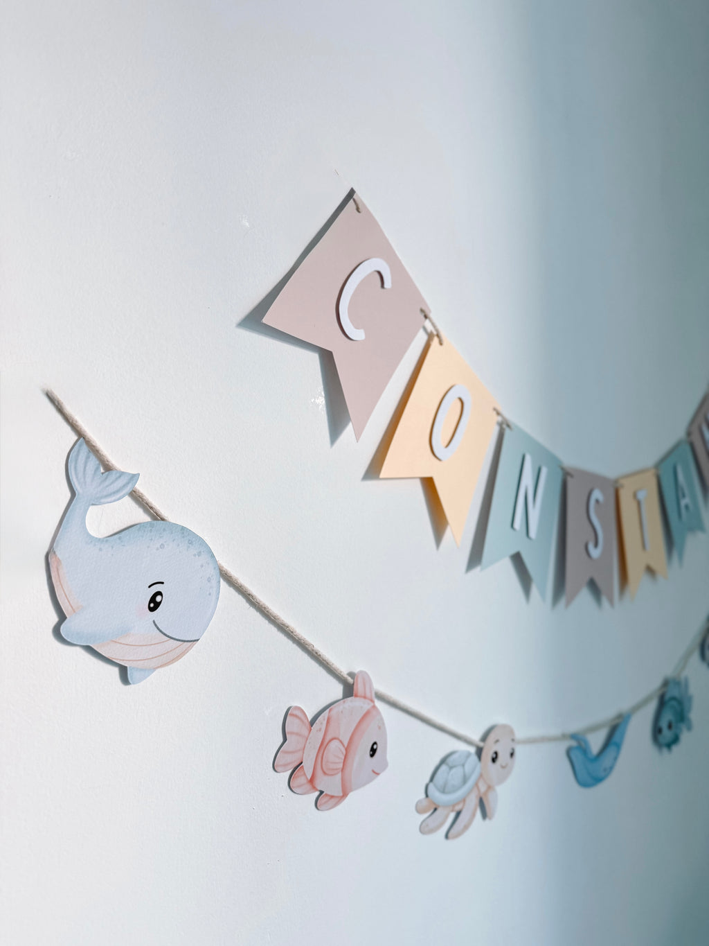 Animais do mar aquarela | Bandeirola nome