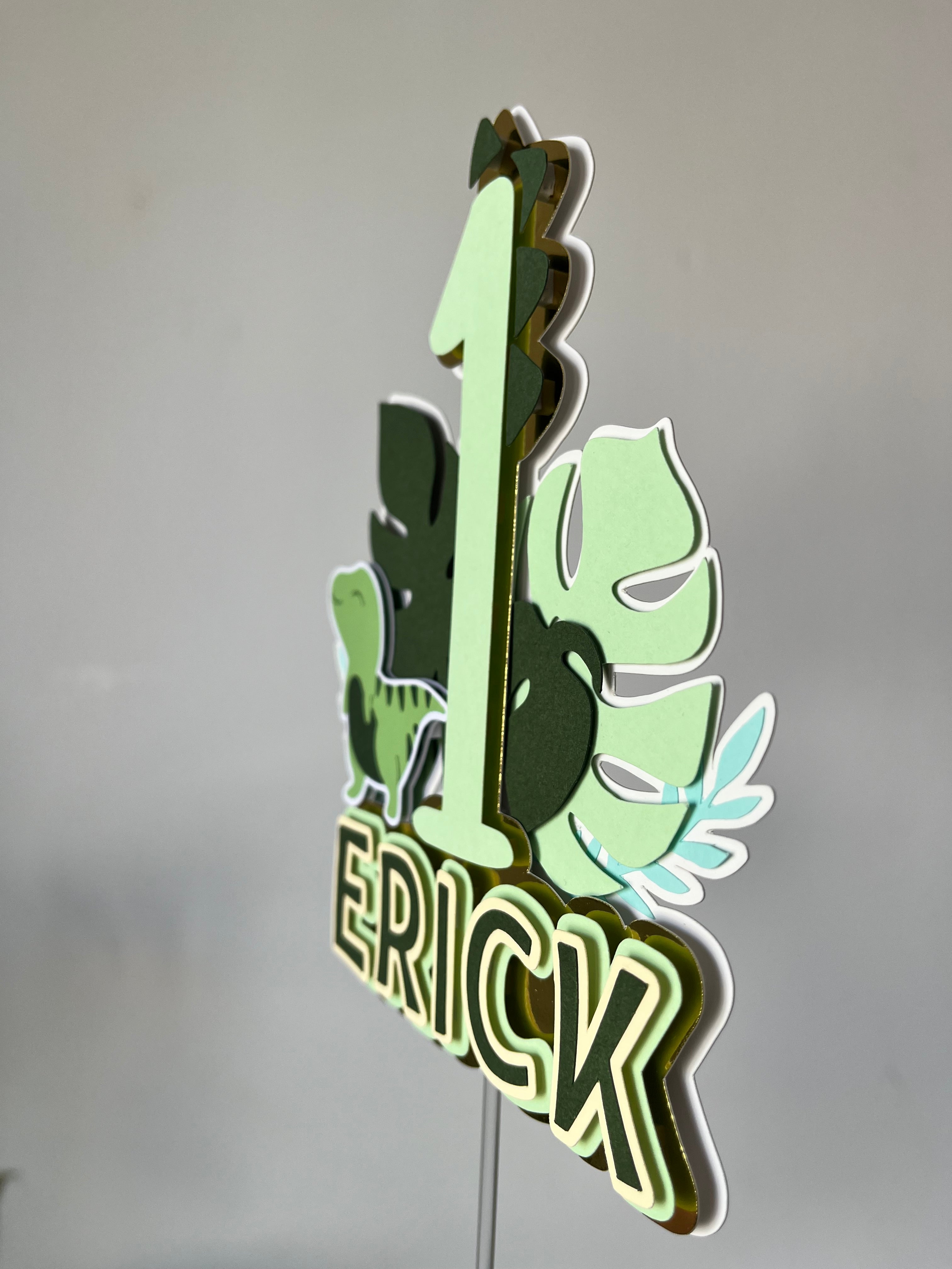 Dinossauros felizes | Topo de bolo premium