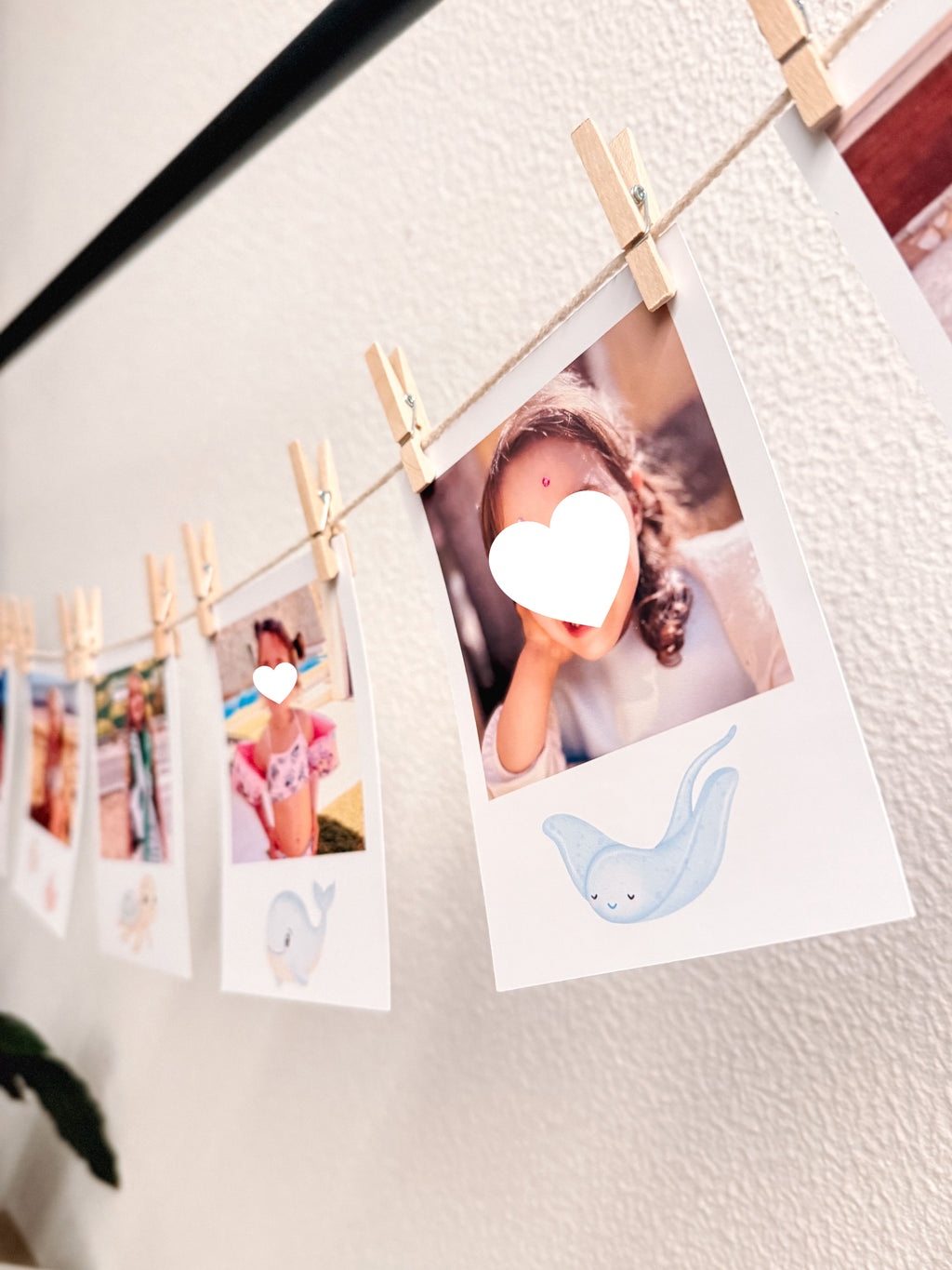 Animais do mar aquarela | Bandeirola poloroid