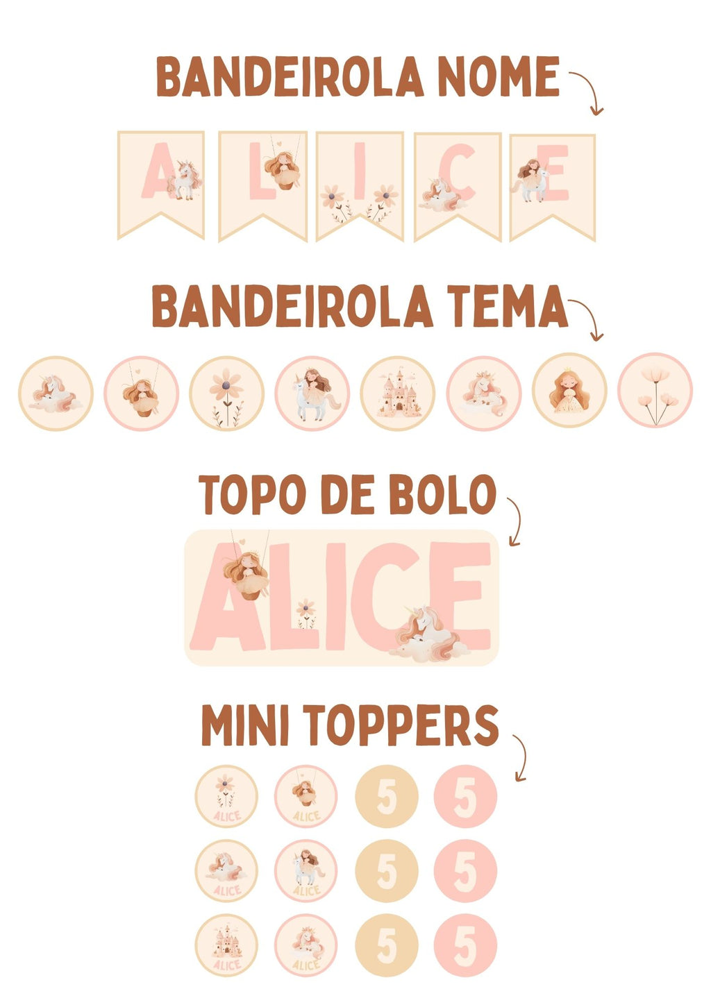 Fadas e unicórnios | Kit digital