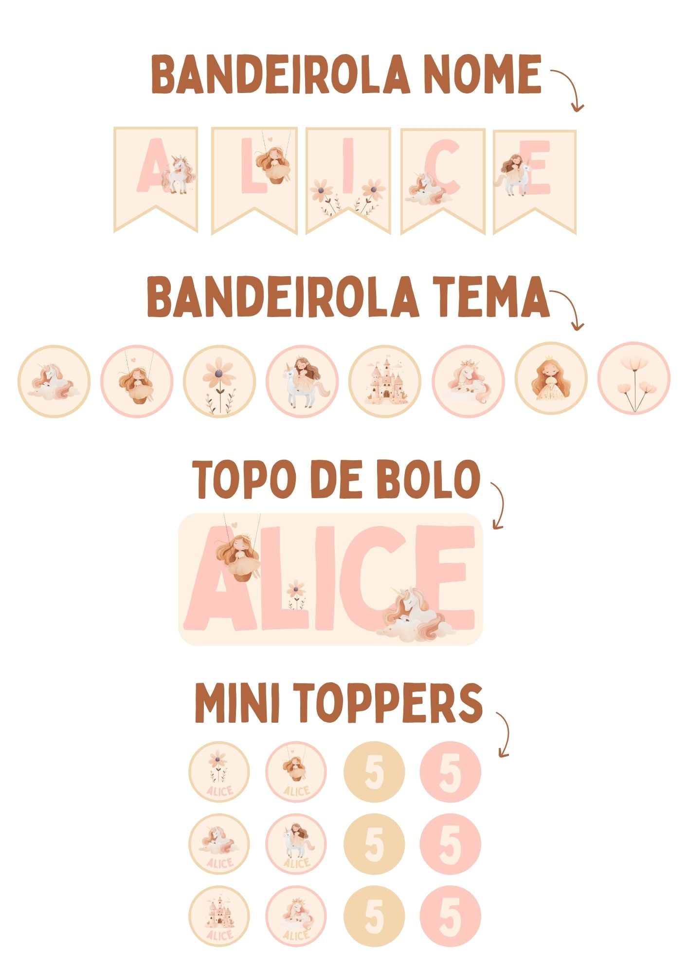 Fadas e unicórnios | Kit digital