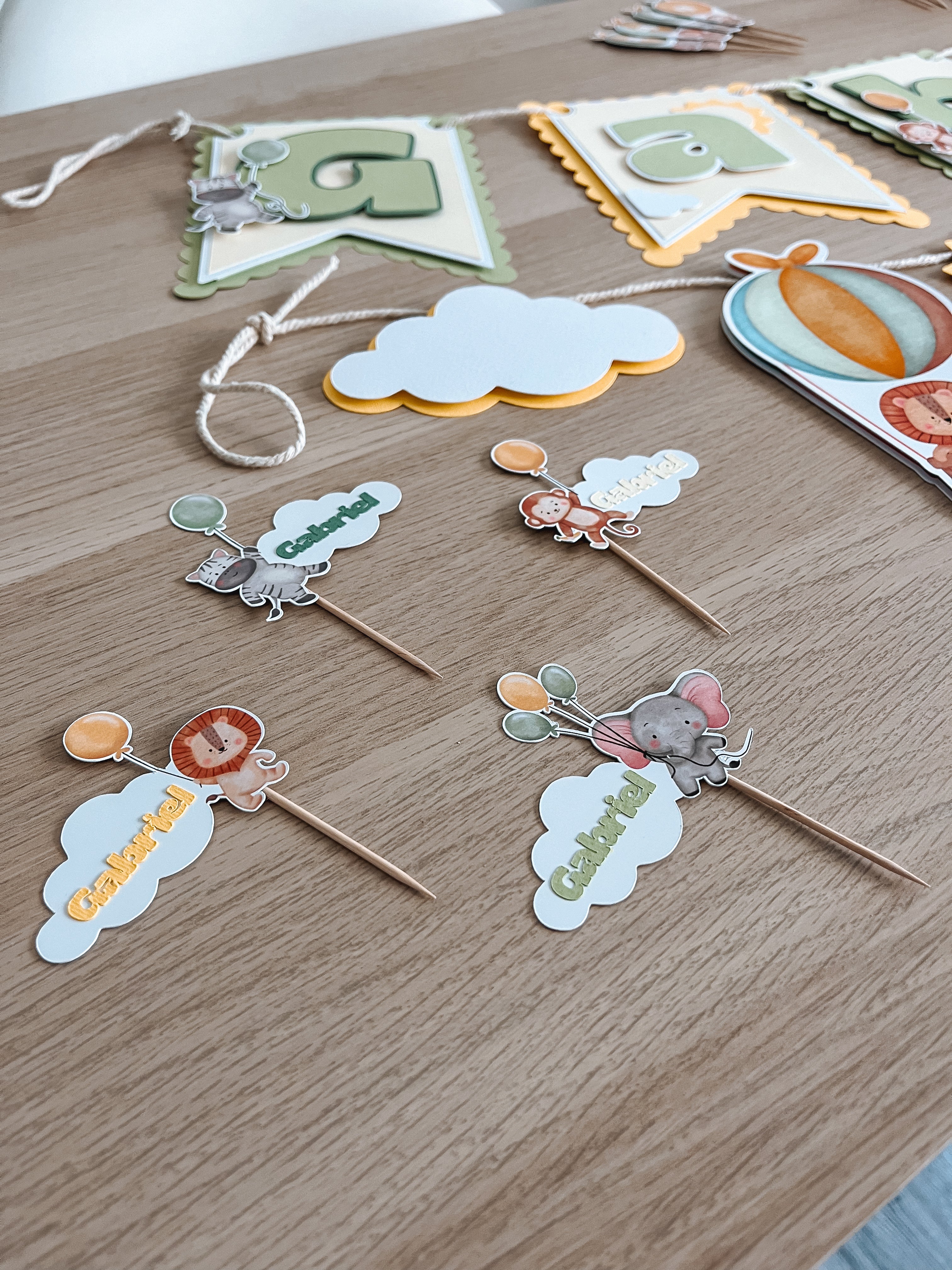 Animais balão | Mini toppers tema