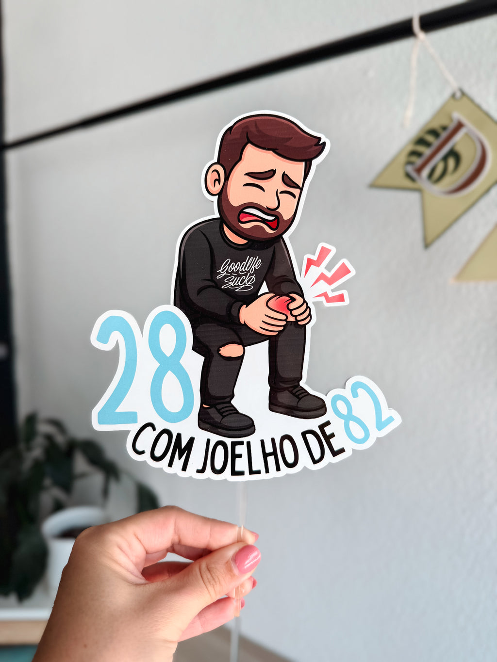 Boneco com frase | Topo de bolo boneco + frase