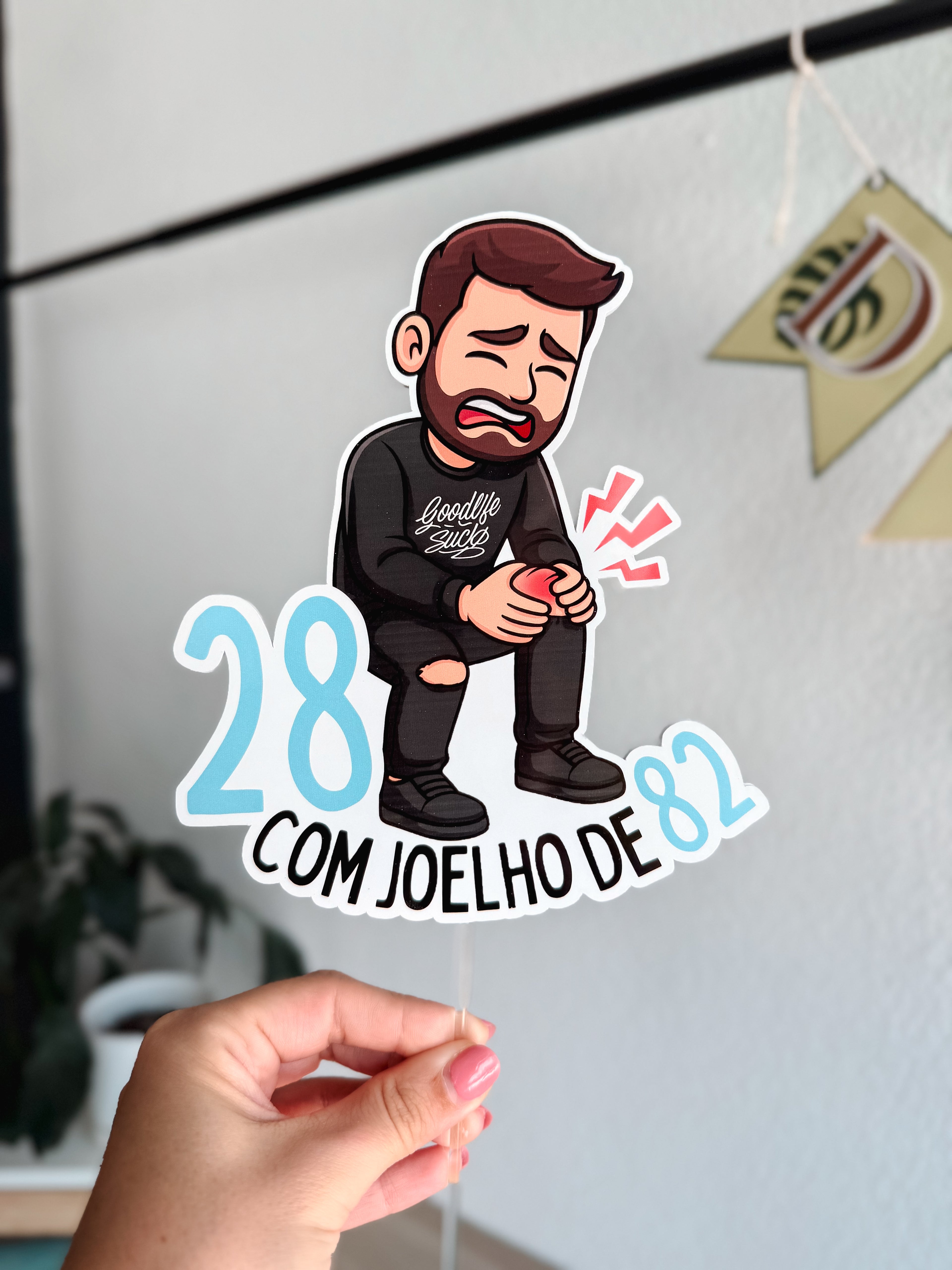 Boneco com frase | Topo de bolo boneco + frase