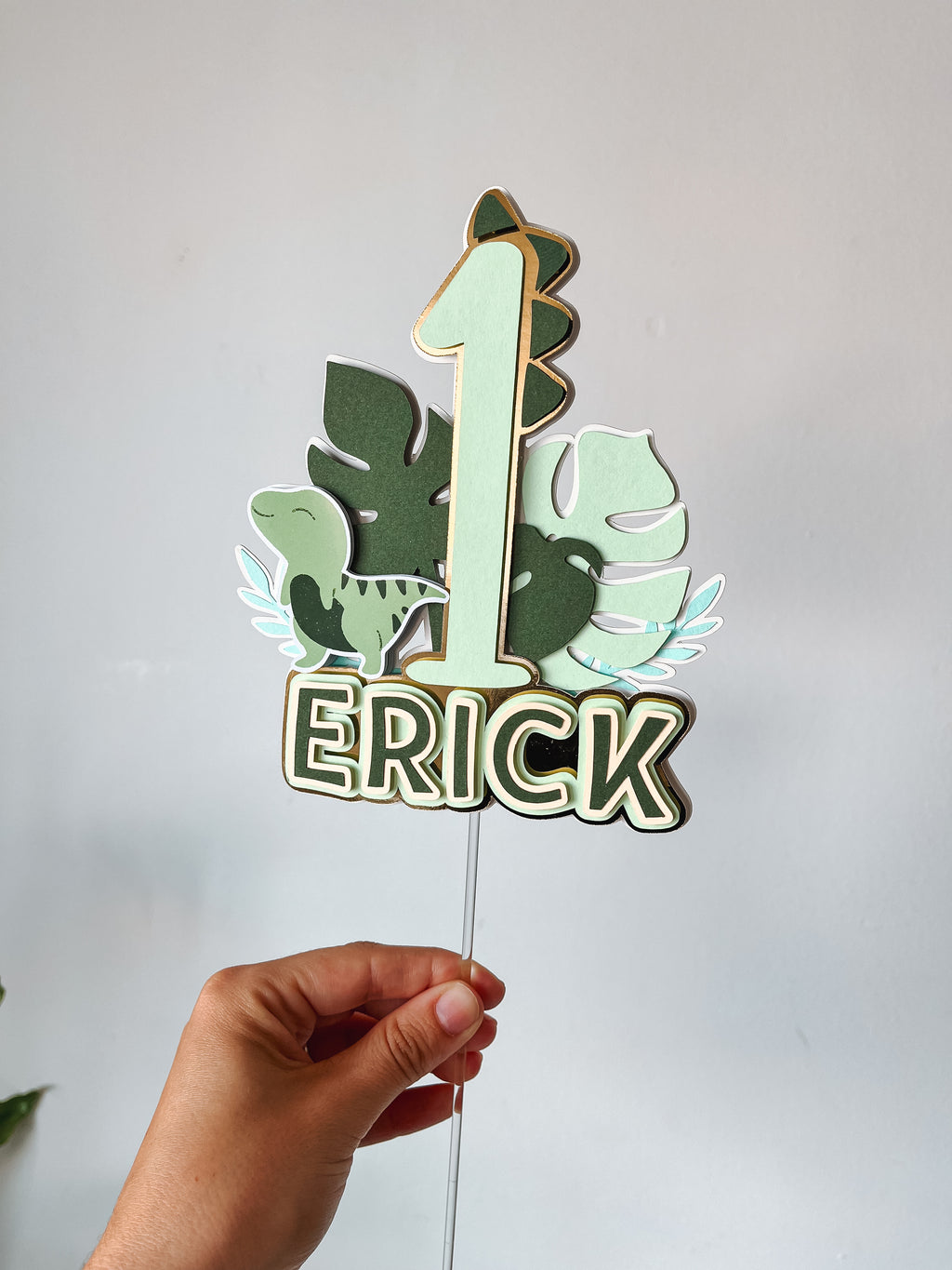 Dinossauros felizes | Topo de bolo premium