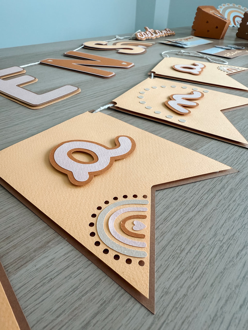 Arco íris boho | Bandeirola nome