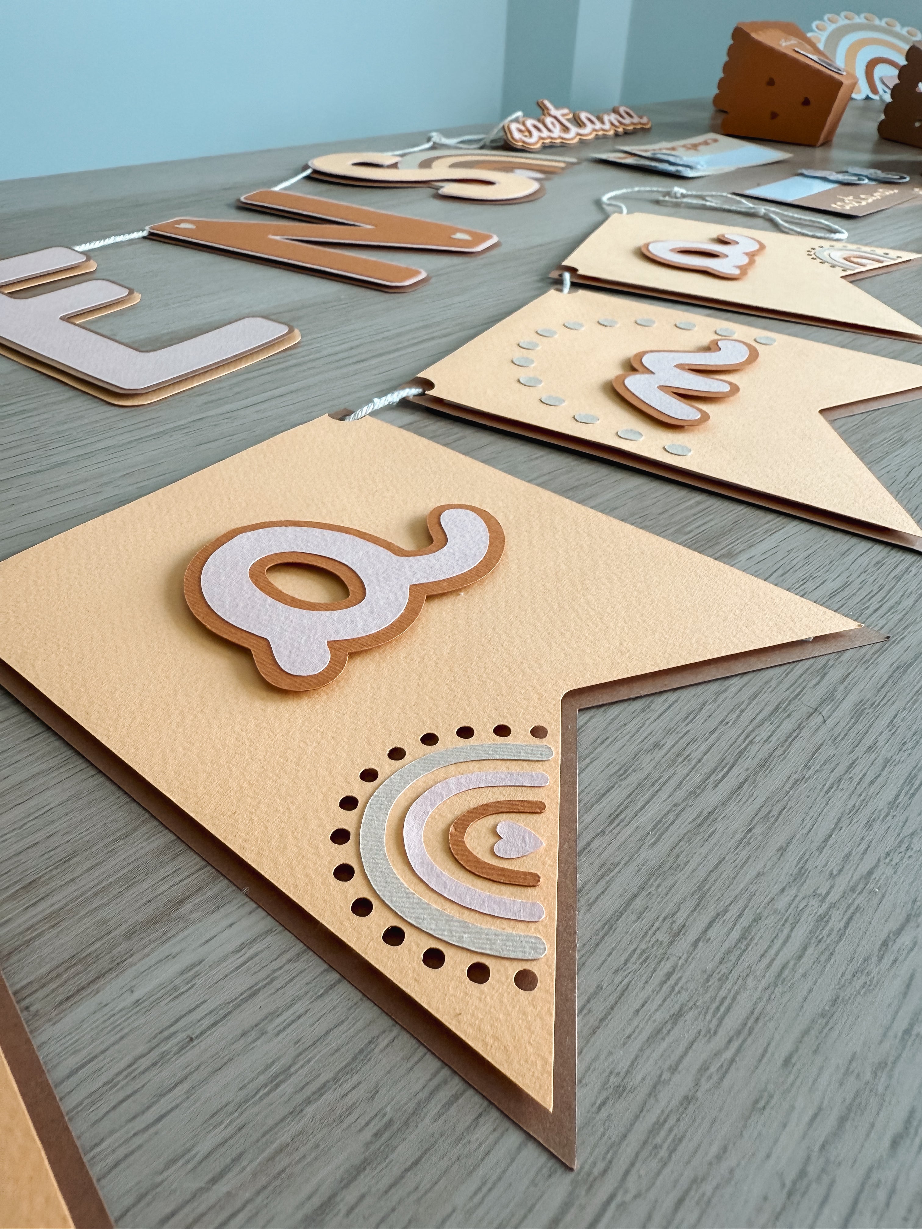 Arco íris boho | Bandeirola nome