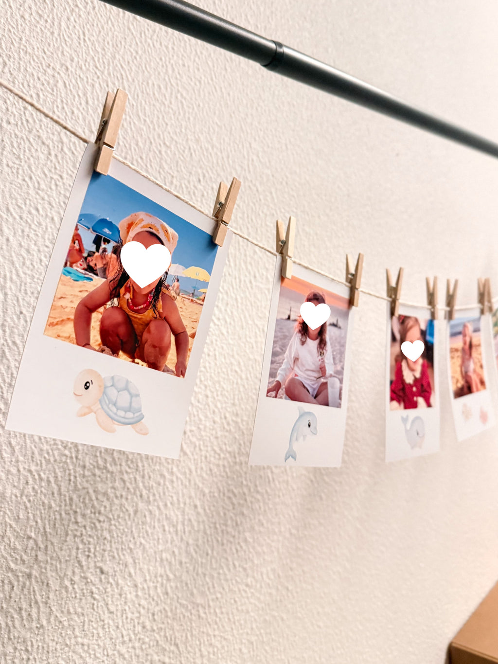 Animais do mar aquarela | Bandeirola poloroid