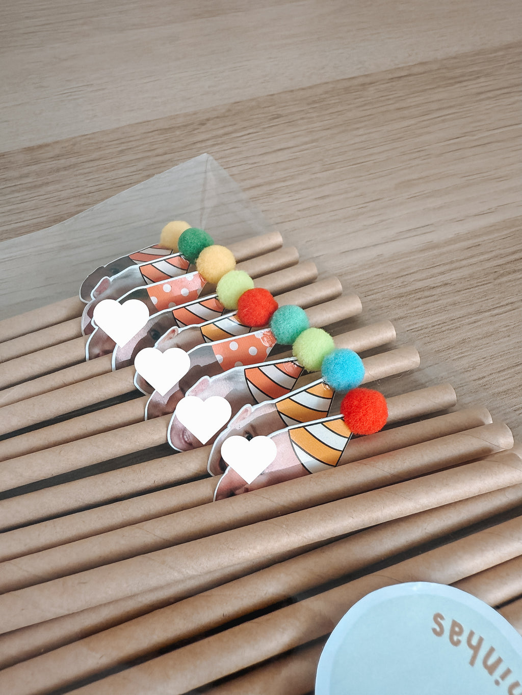 Pompom carinhas | Palhinhas