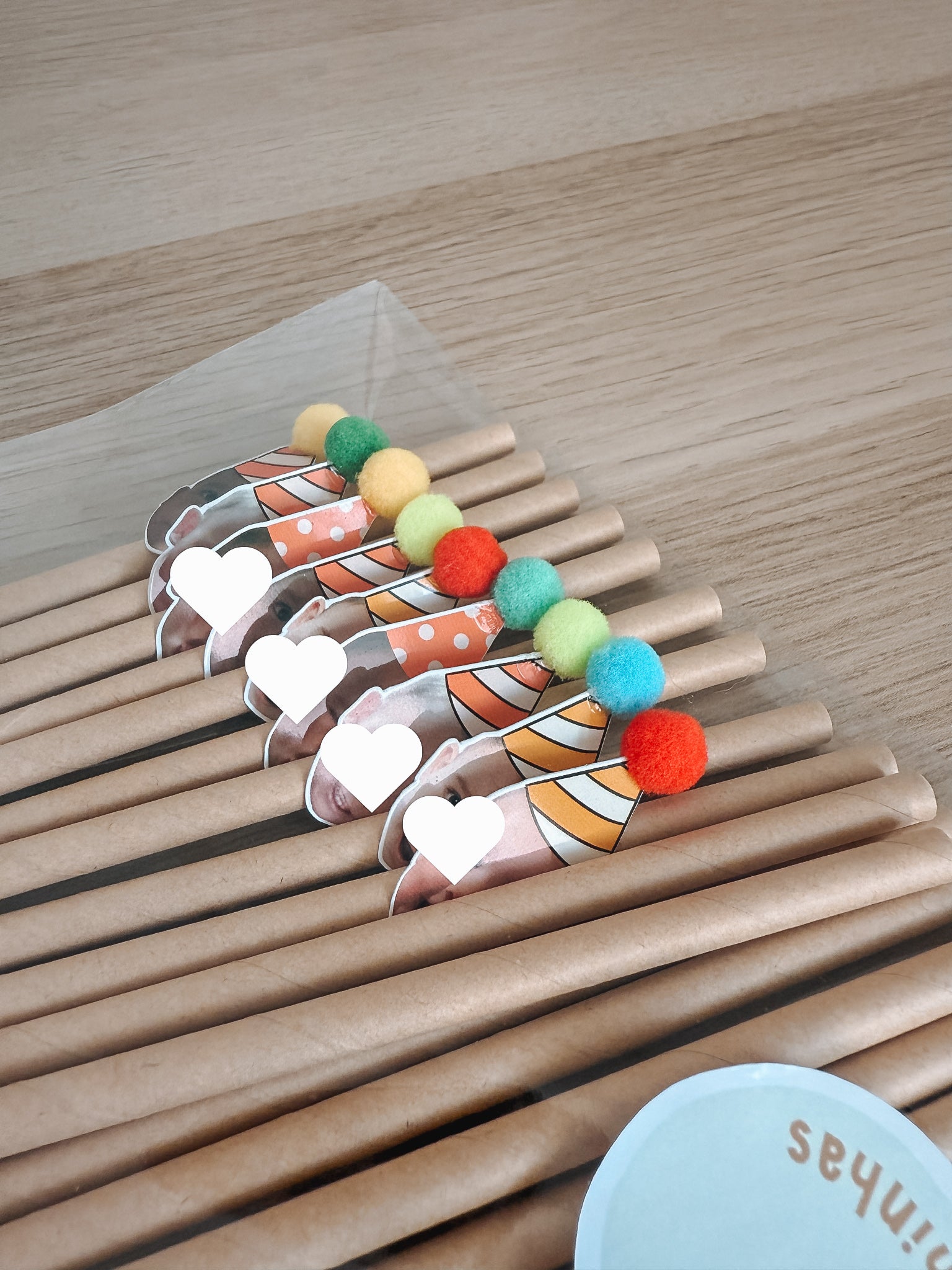 Pompom carinhas | Palhinhas