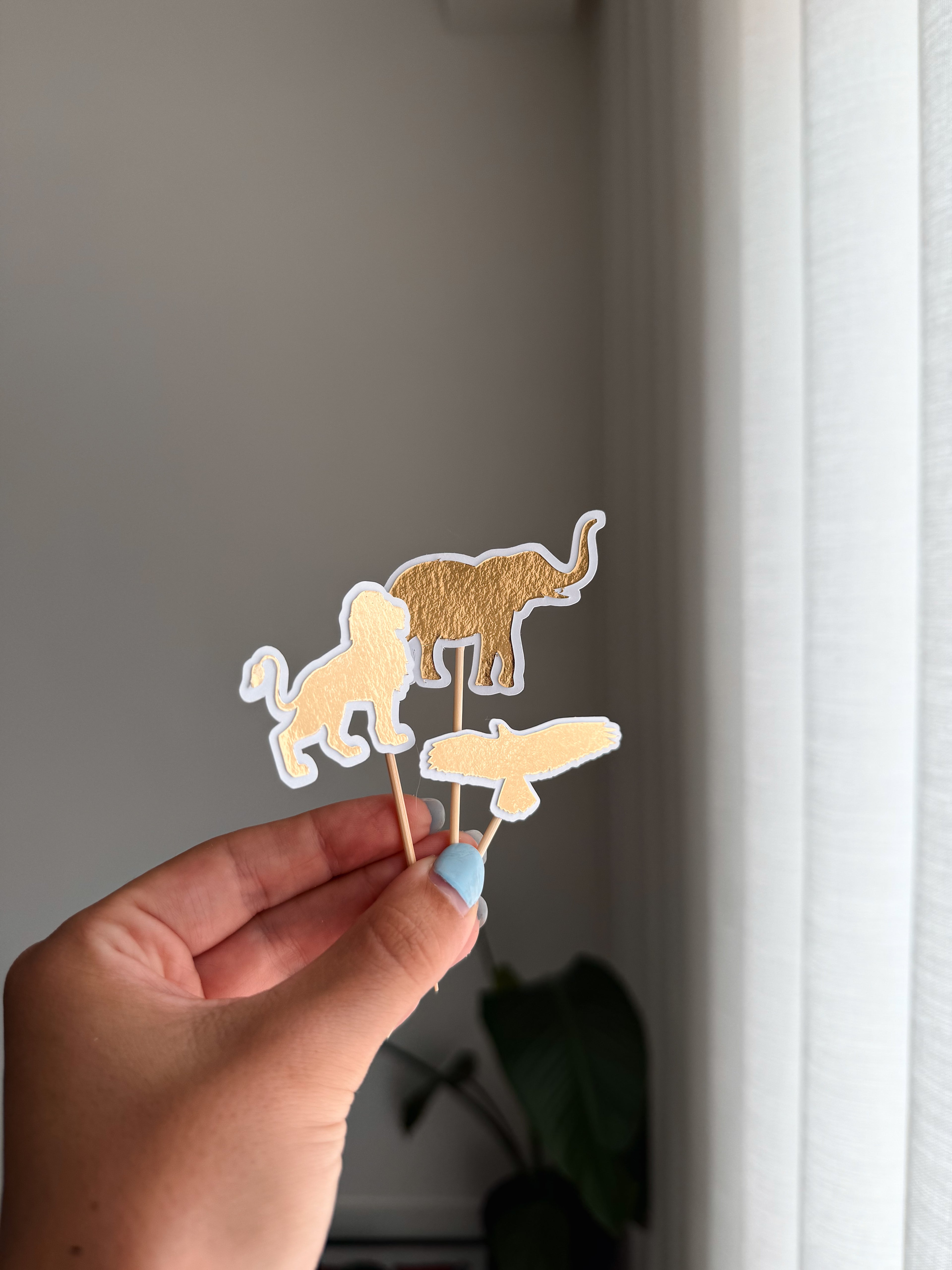 Animais gold | Mini toppers tema