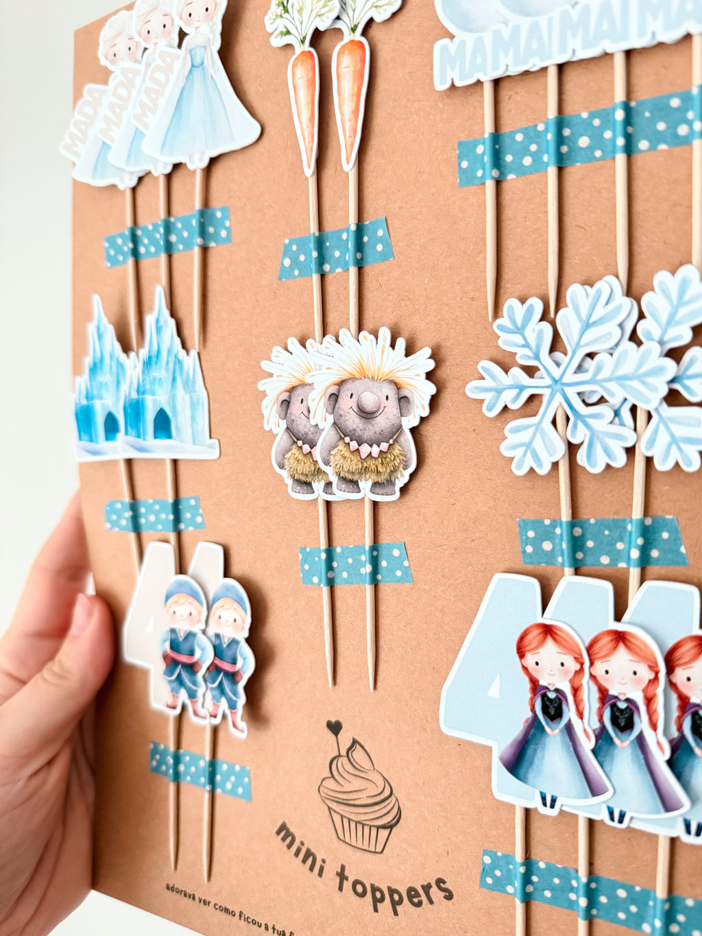 Princesas do Inverno| Mini toppers tema