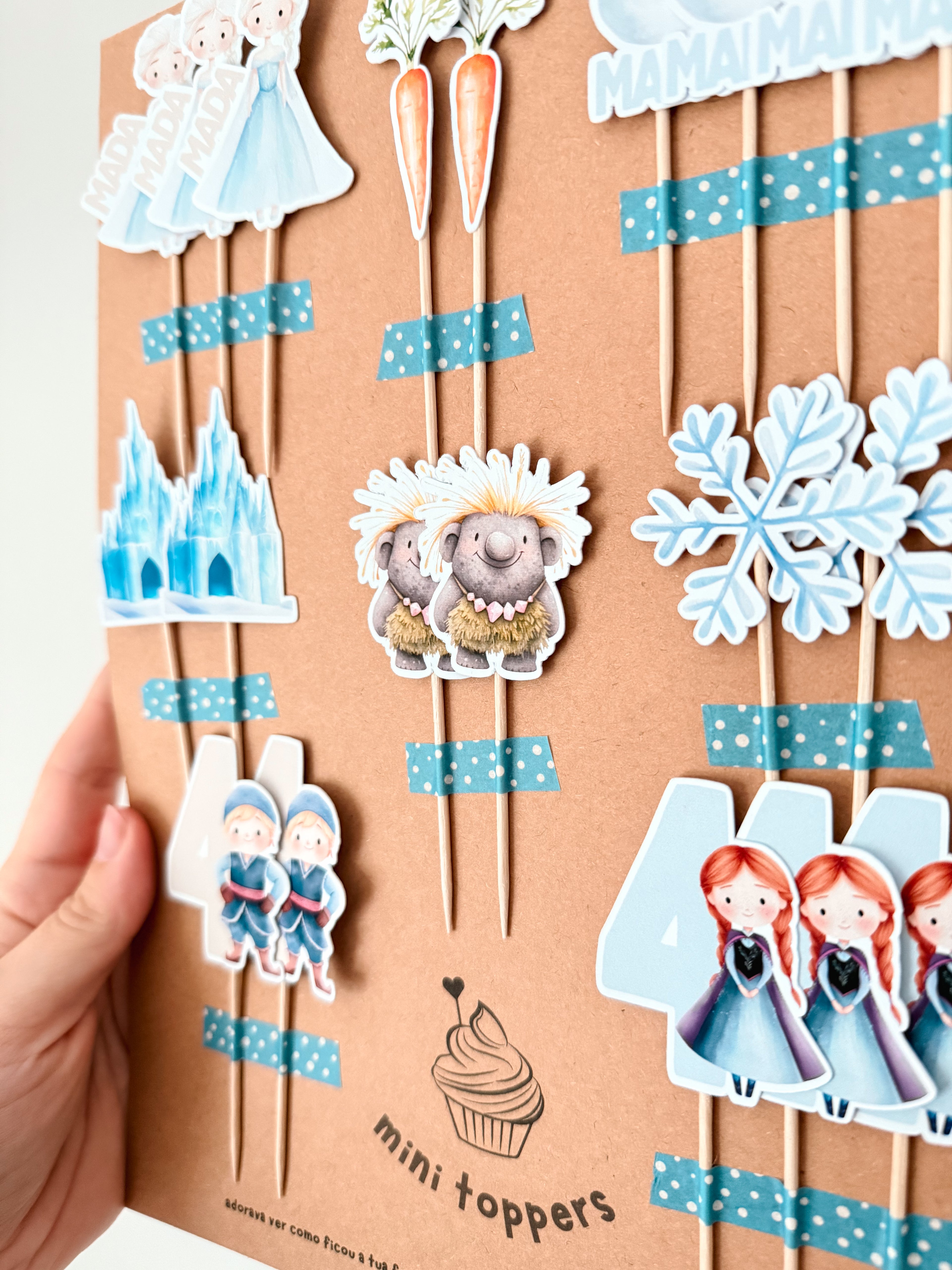 Princesas do Inverno| Mini toppers tema