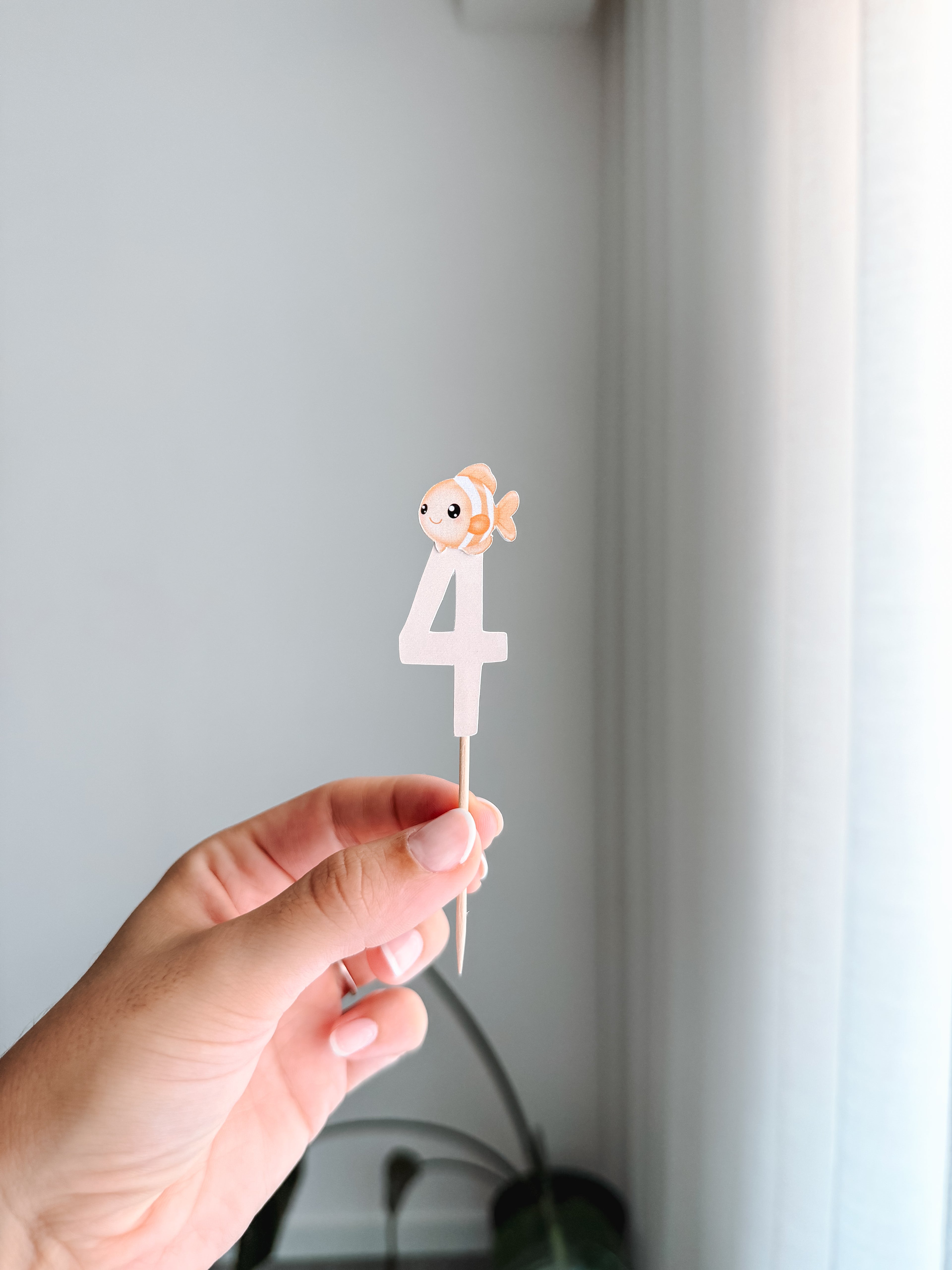 Animais do mar aquarela | Mini toppers tema