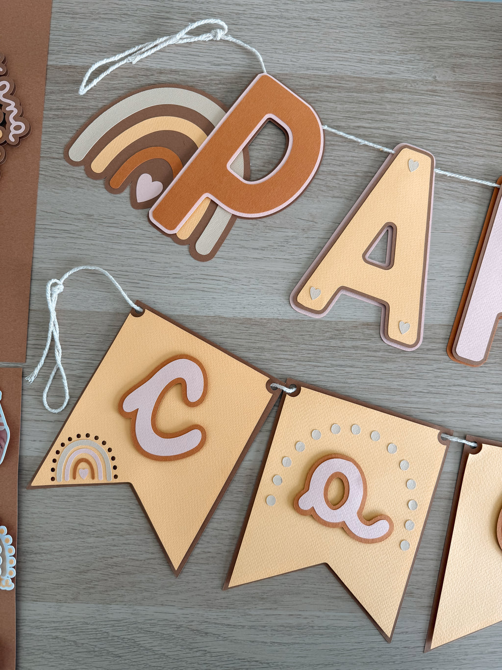 Arco íris boho | Bandeirola nome