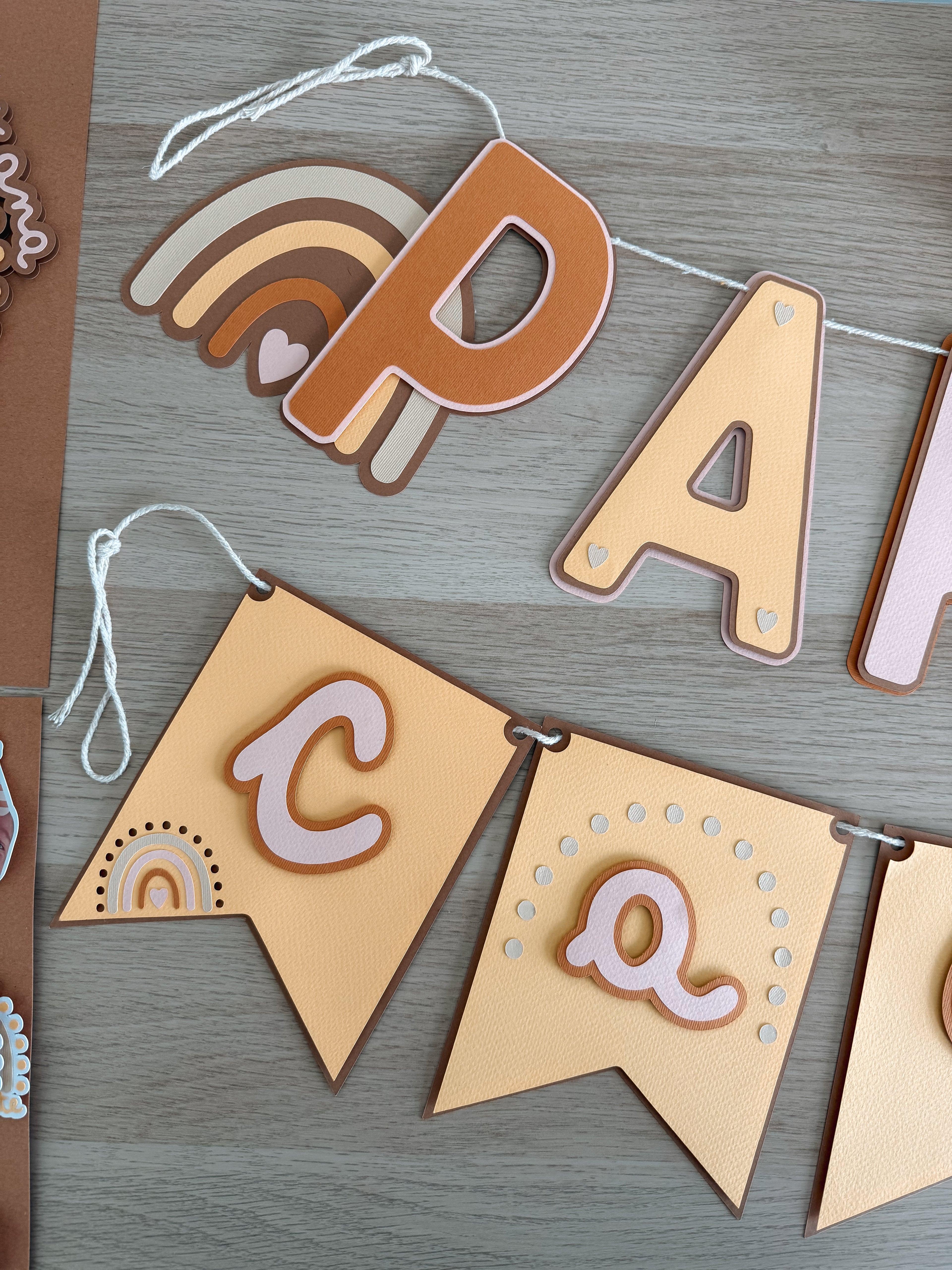 Arco íris boho | Bandeirola parabéns