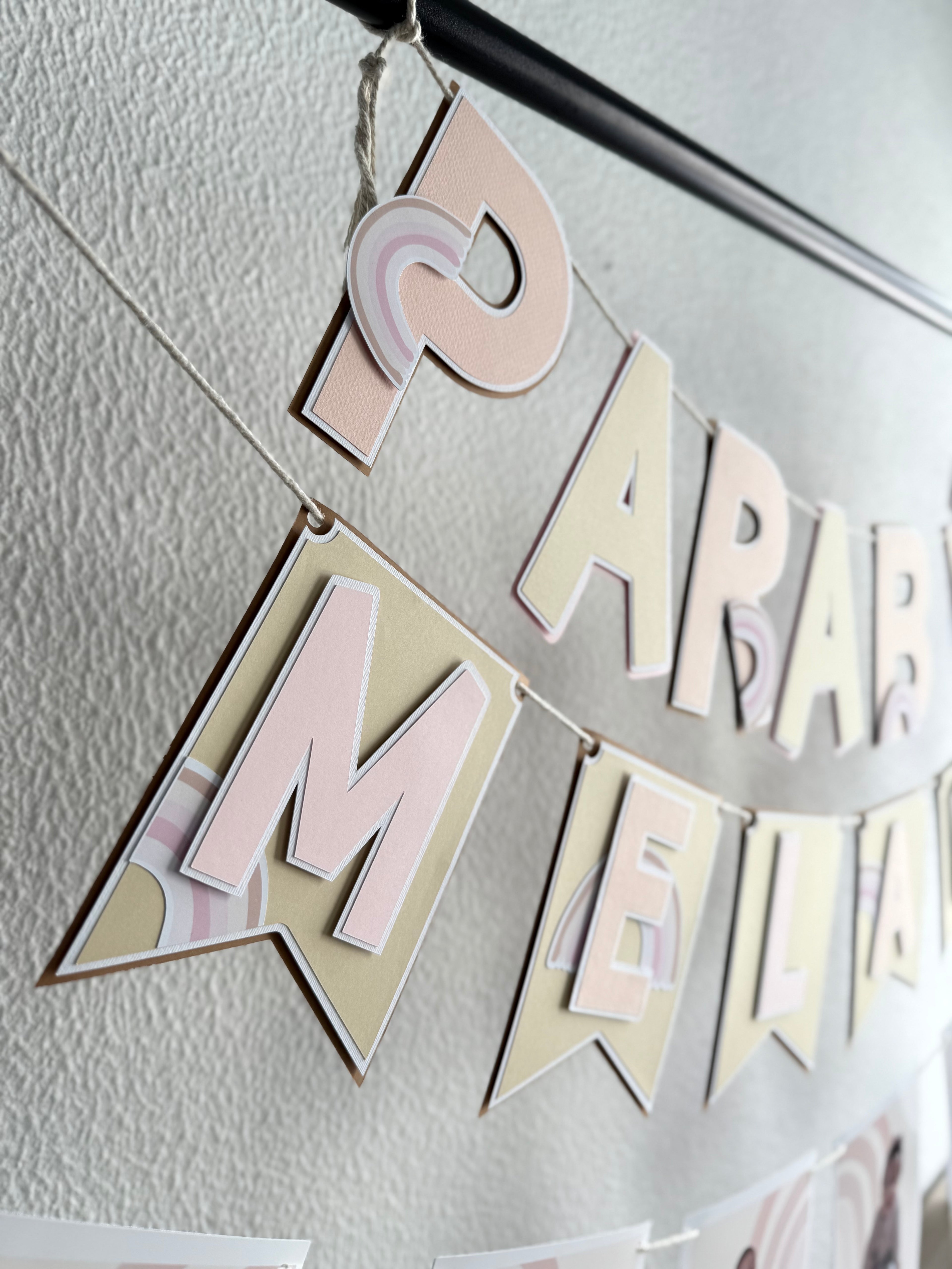 Arco íris nude | Bandeirola parabéns