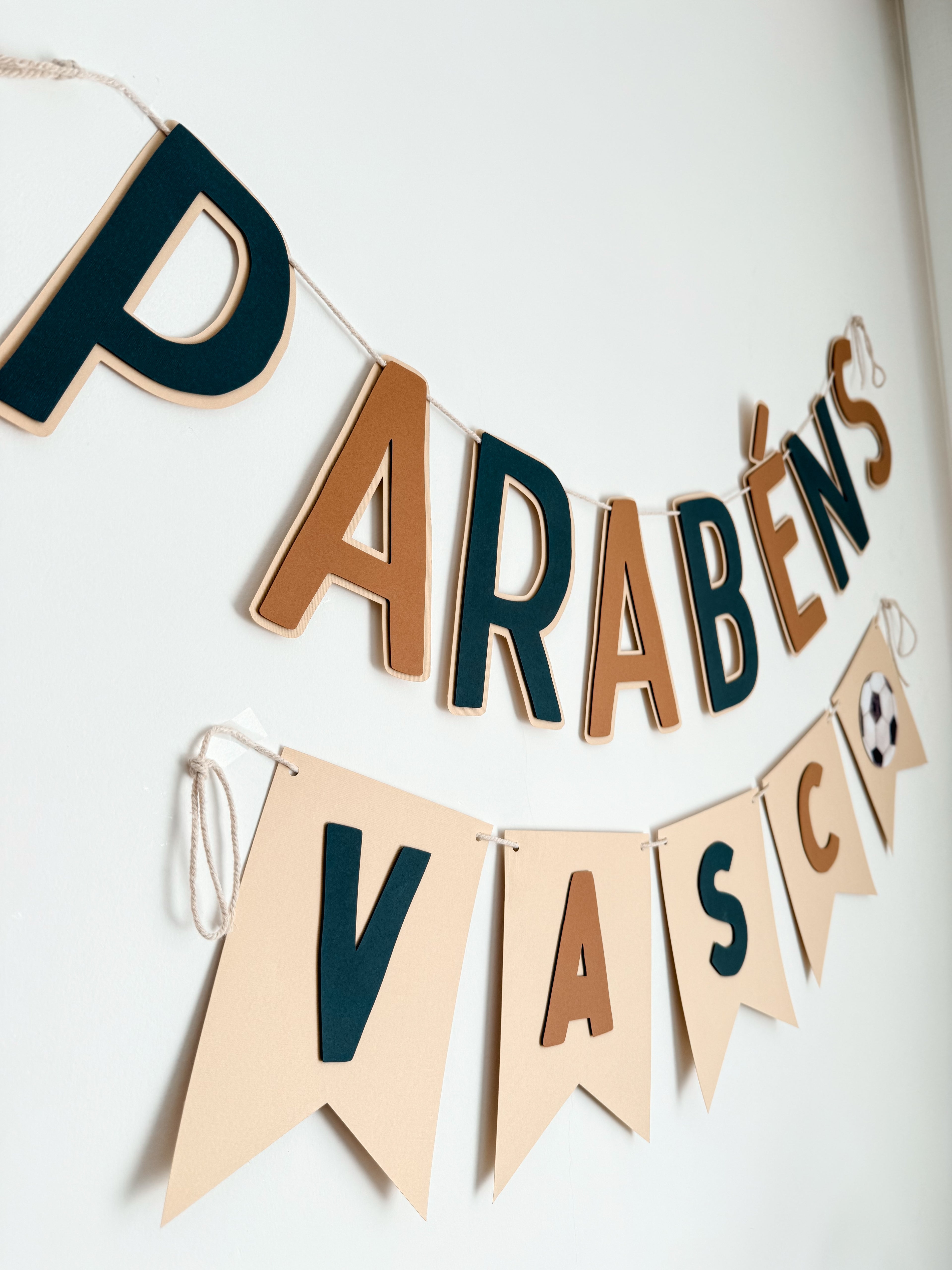 Futebol aquarela | Bandeirola parabéns