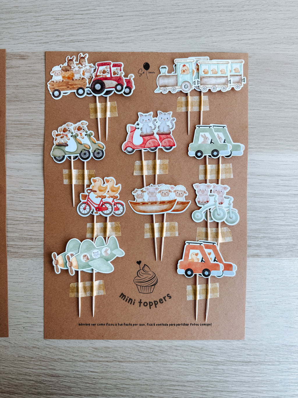 Quinta em veículos | mini toppers tema