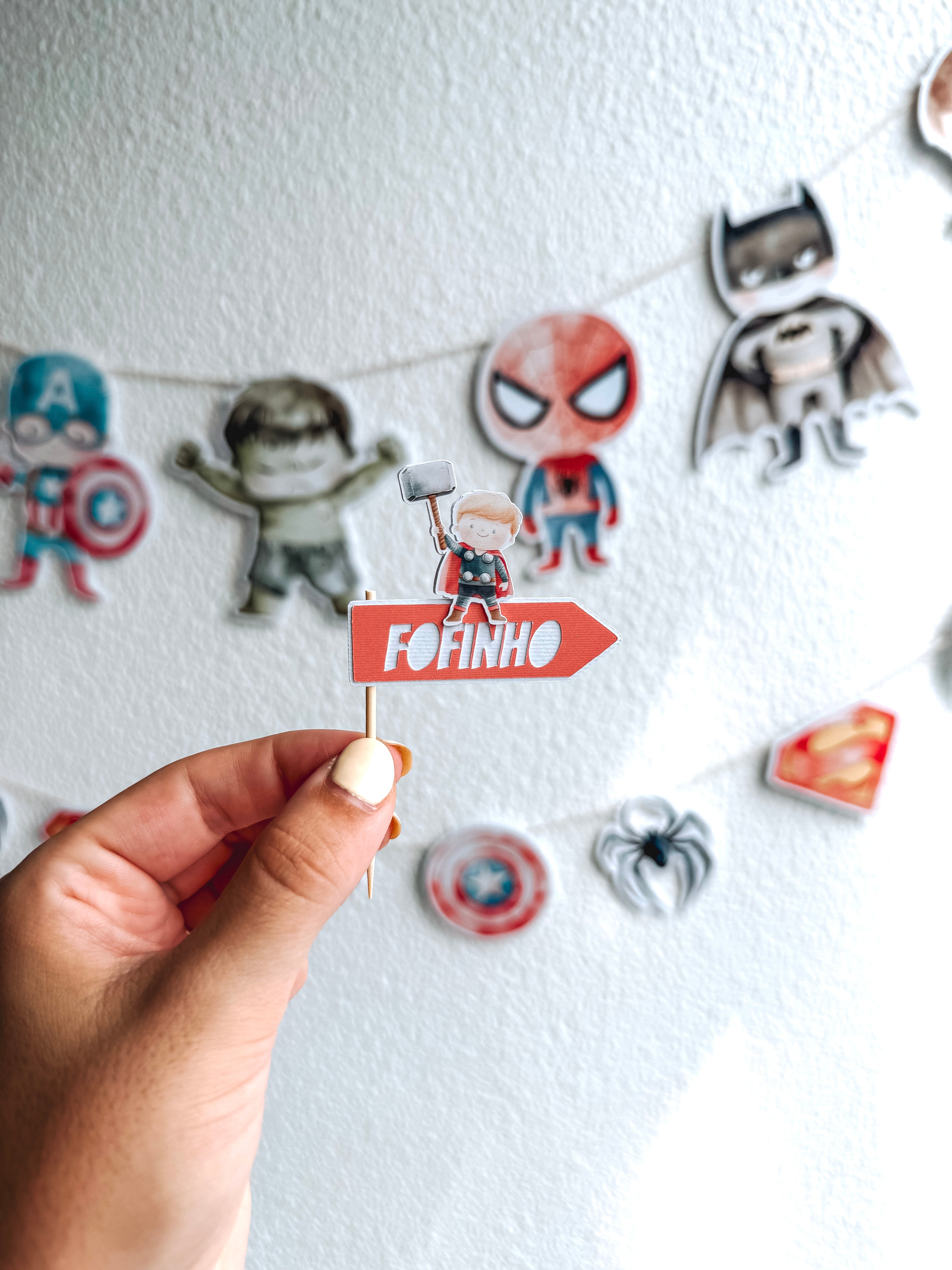 Super-heróis | Mini toppers tema