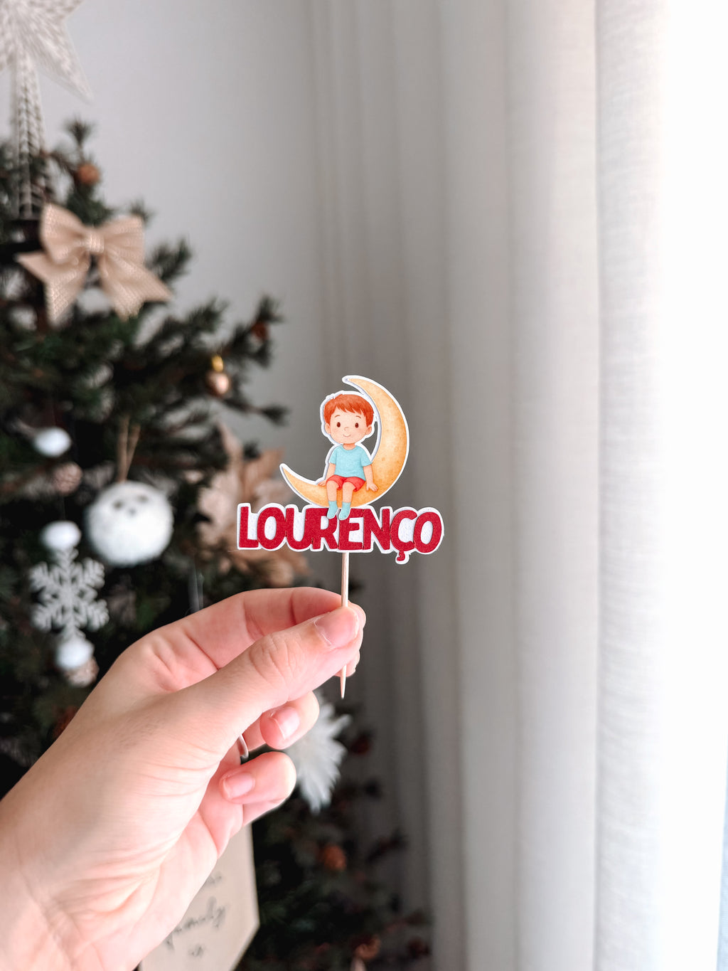 Menino na lua | mini toppers tema