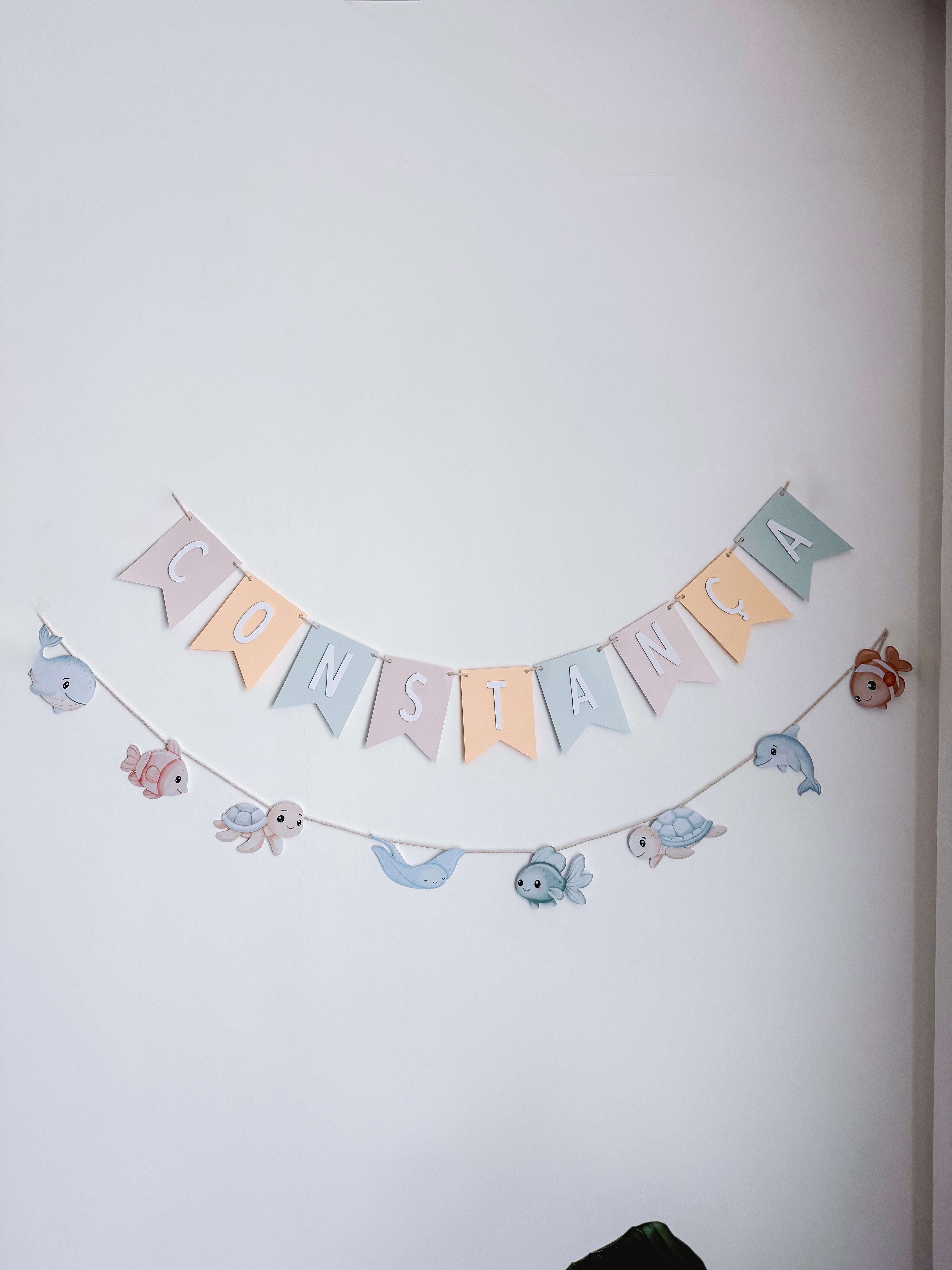 Animais do mar aquarela | Bandeirola nome