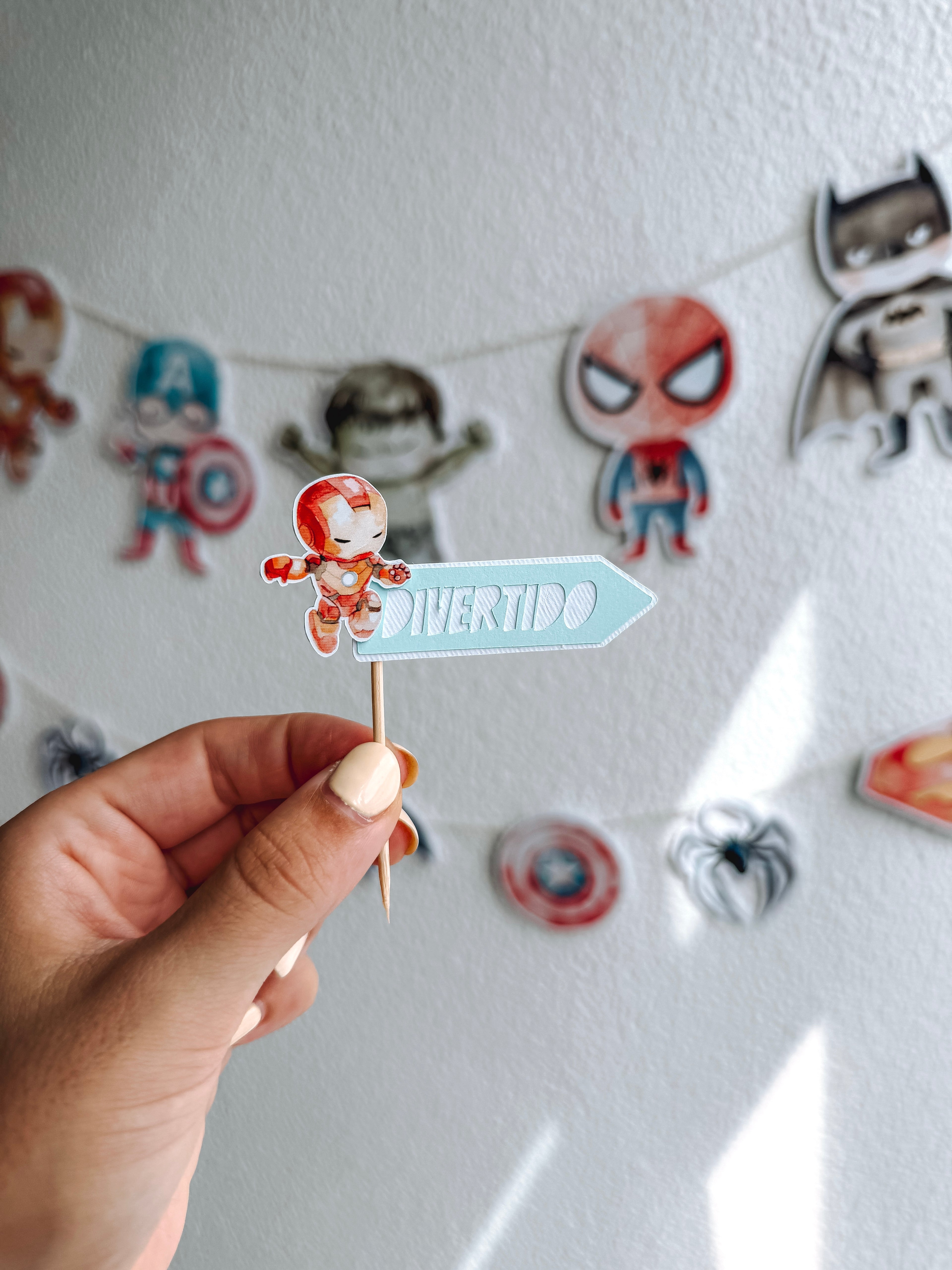 Super-heróis | Mini toppers tema