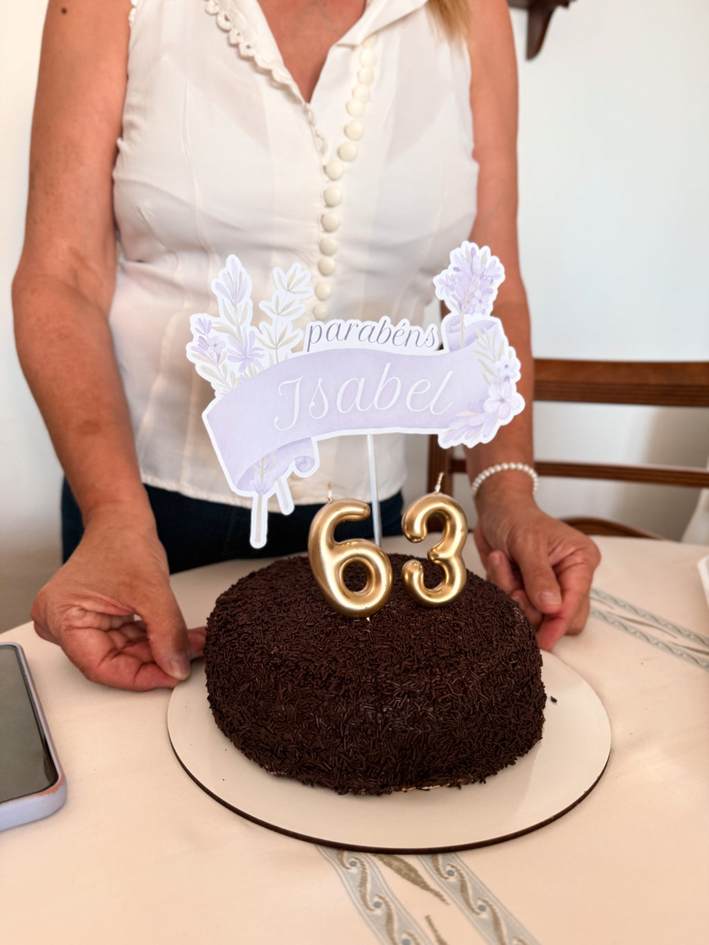 Lavanda | Topo de bolo simples