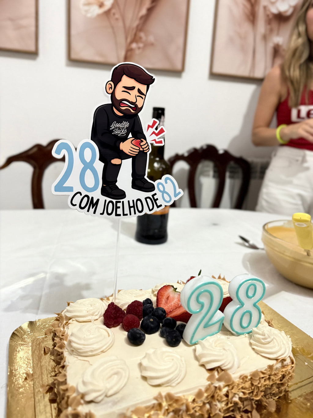 Boneco com frase | Topo de bolo boneco + frase