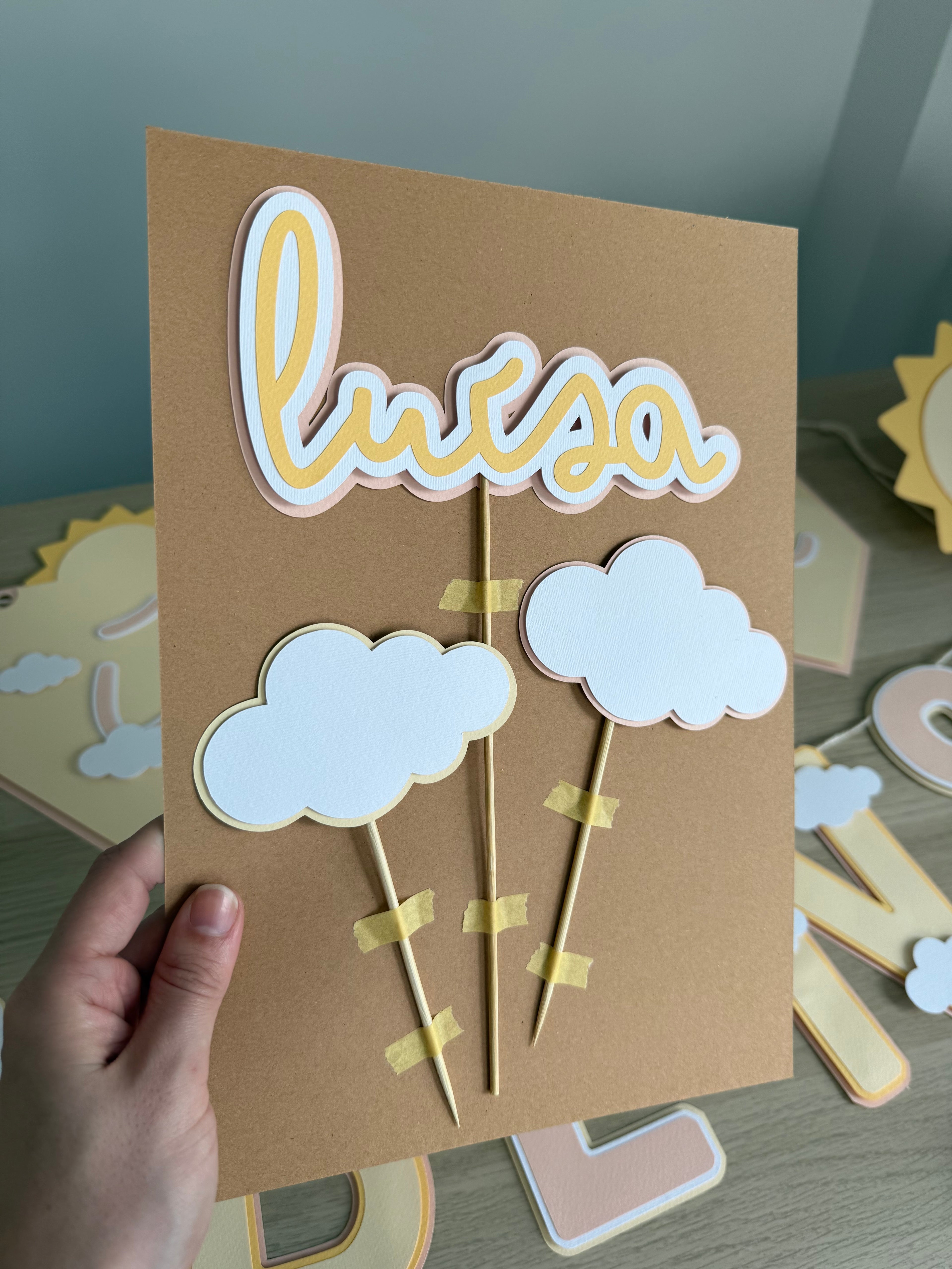 Volta ao sol rosa | Topo de bolo vários elementos