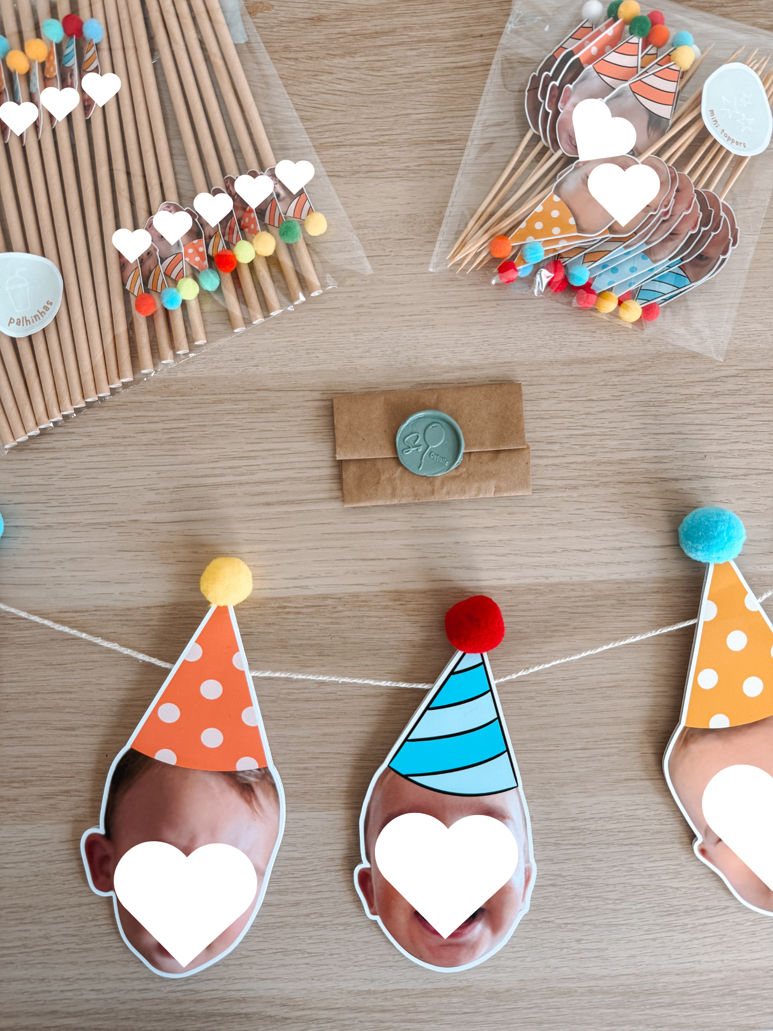 Pompom | Mini toppers carinhas