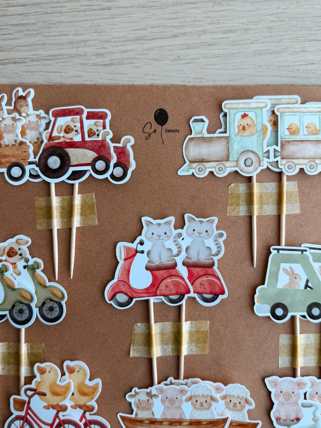 Quinta em veículos | mini toppers tema