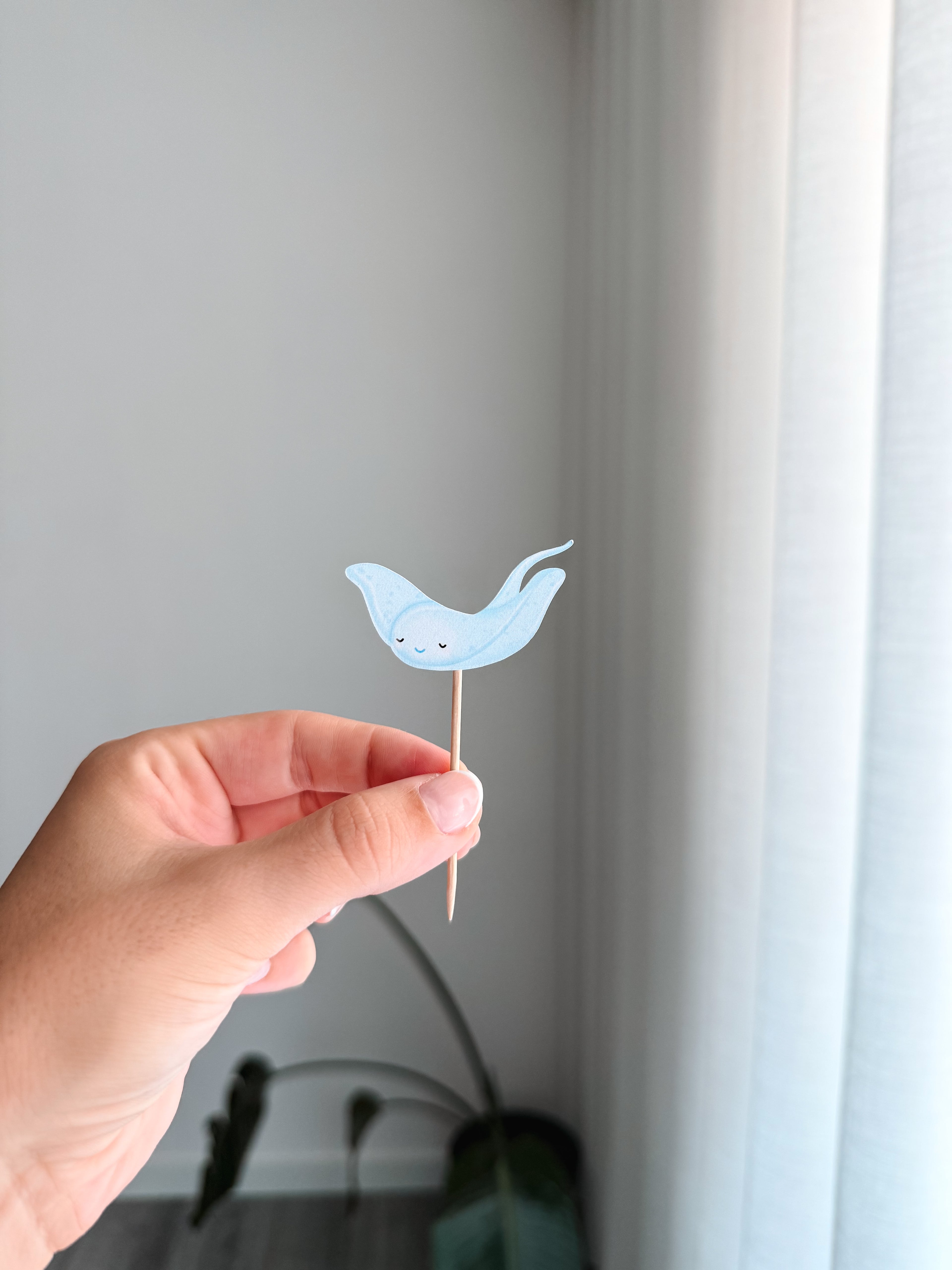 Animais do mar aquarela | Mini toppers tema