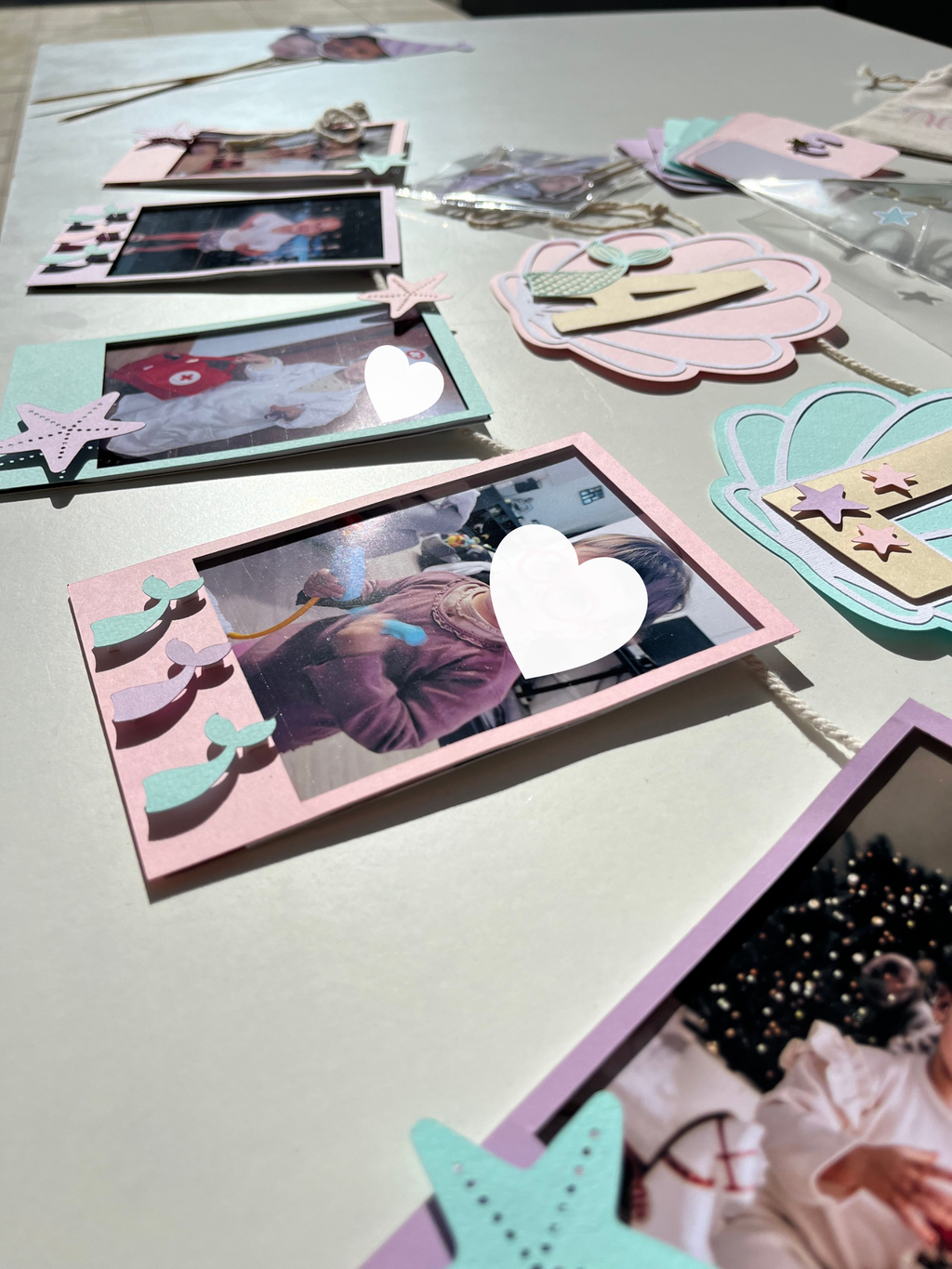 Sereia e mar | Bandeirola poloroid