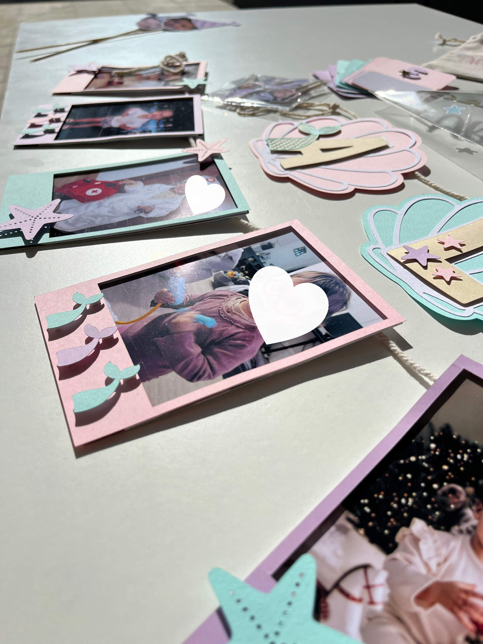 Sereia e mar | Bandeirola poloroid