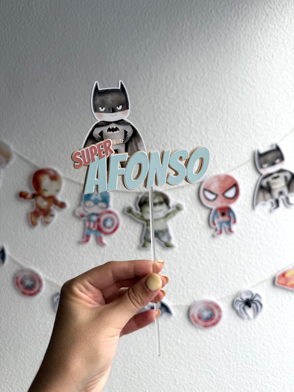 Super-heróis | Topo de bolo vários elementos