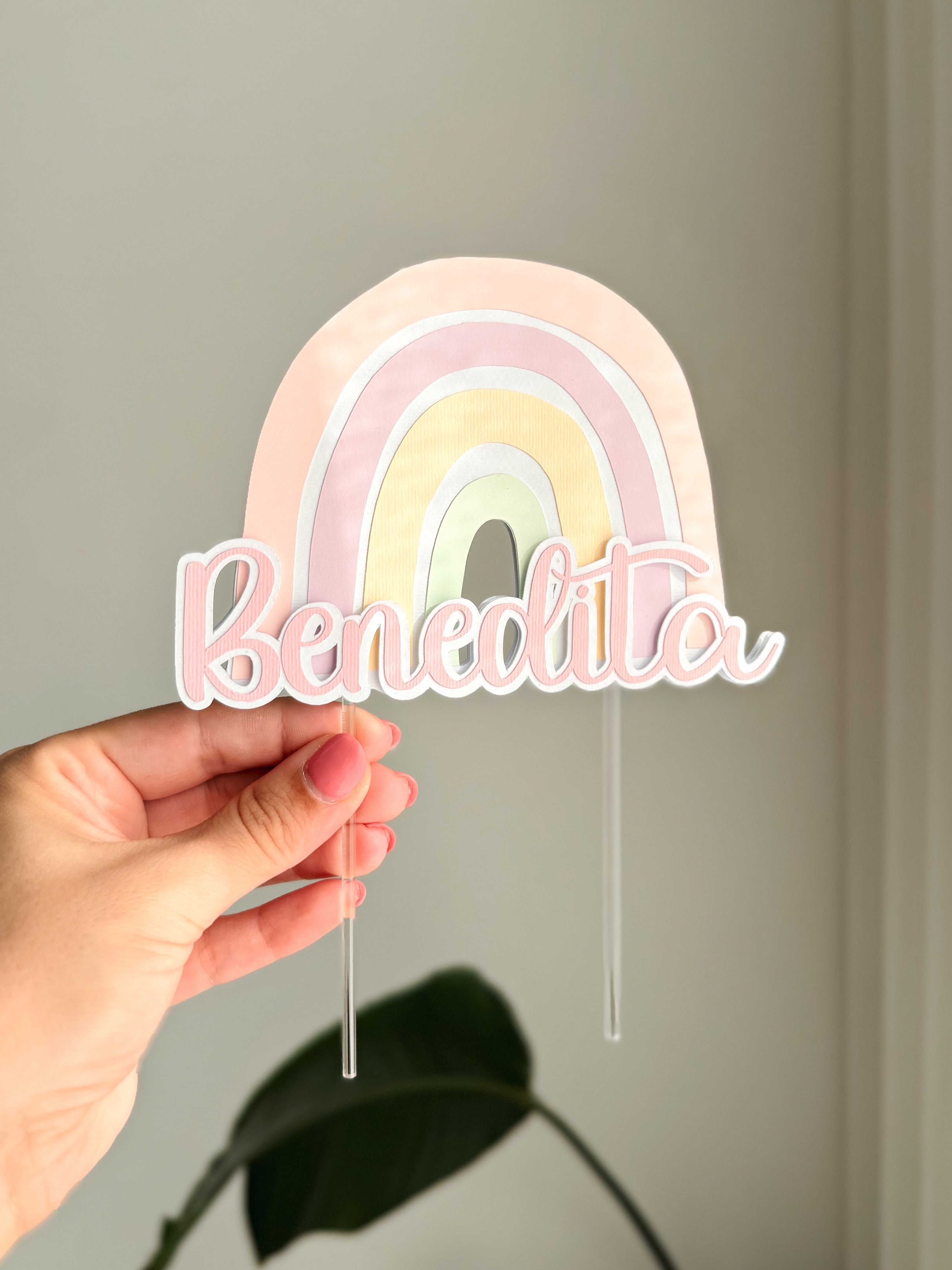 Arco íris minimal | Topo de bolo simples