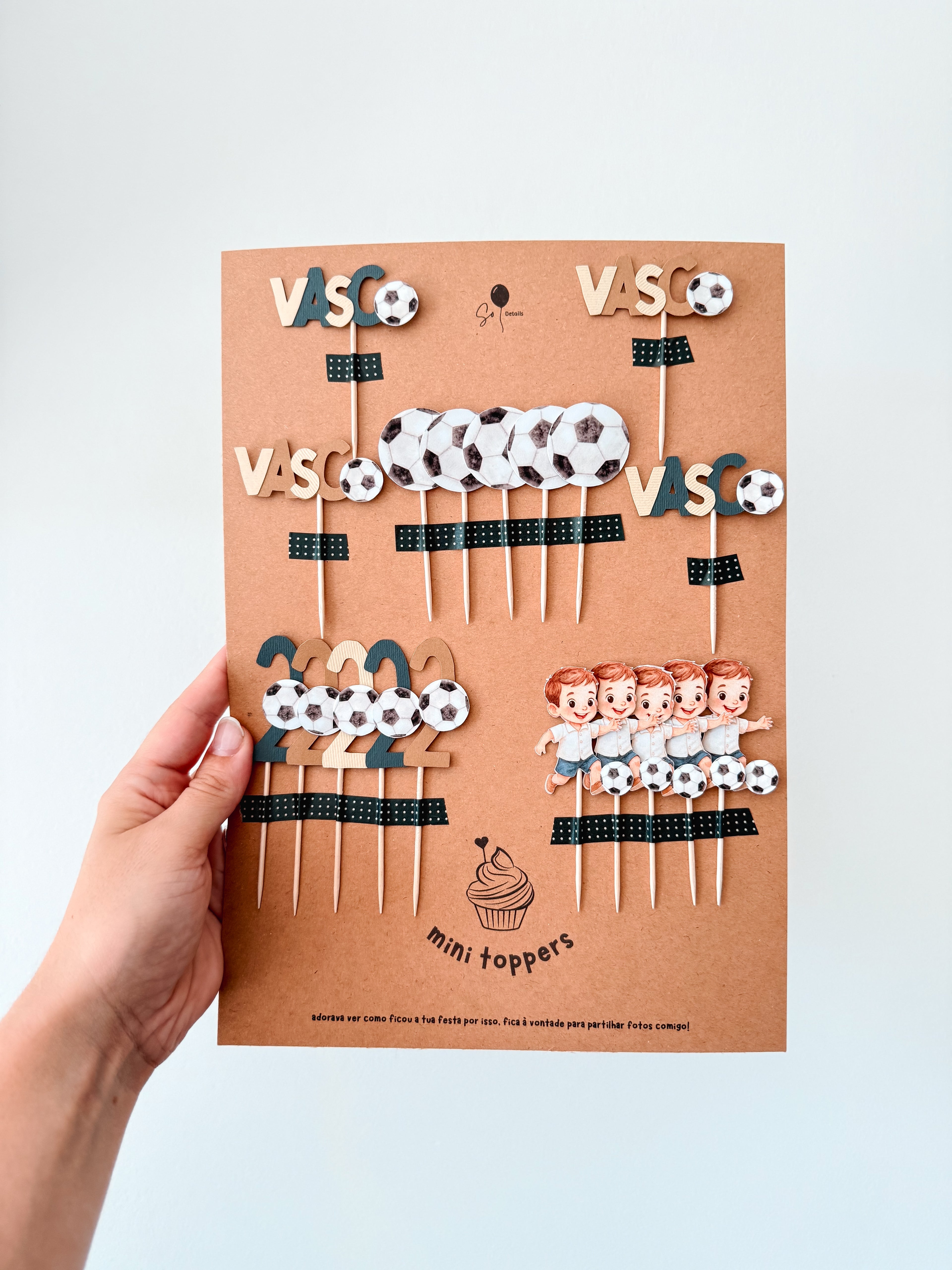 Futebol aquarela | Mini toppers mix