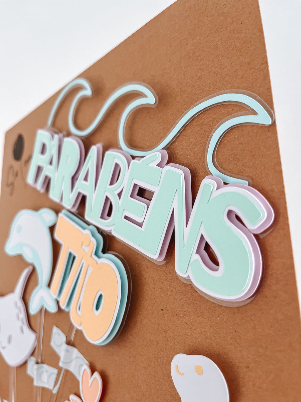 Animais do mar | Topo de bolo vários elementos