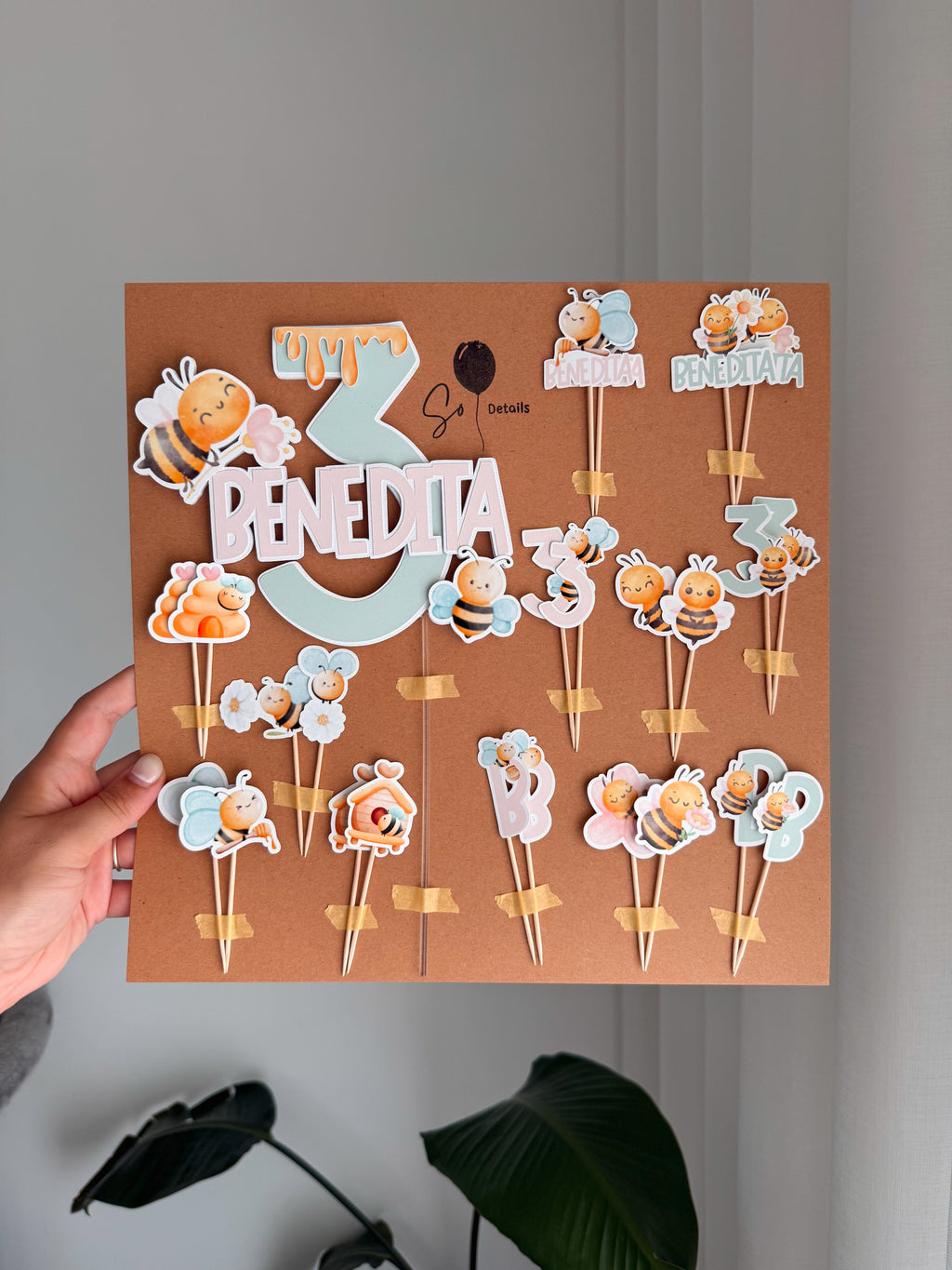 Abelha | Mini toppers tema